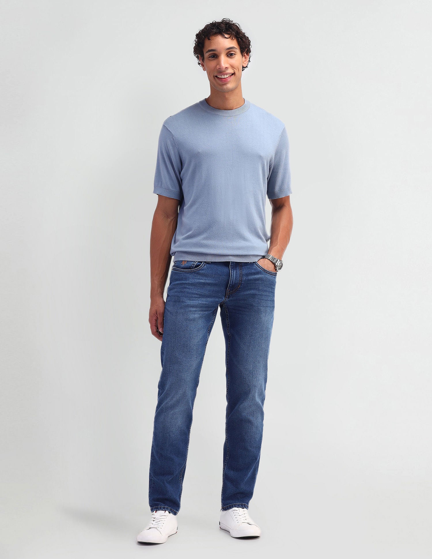 Brandon Slim Fit Mid Rise Jeans Blue - U.S. POLO ASSN. | Large