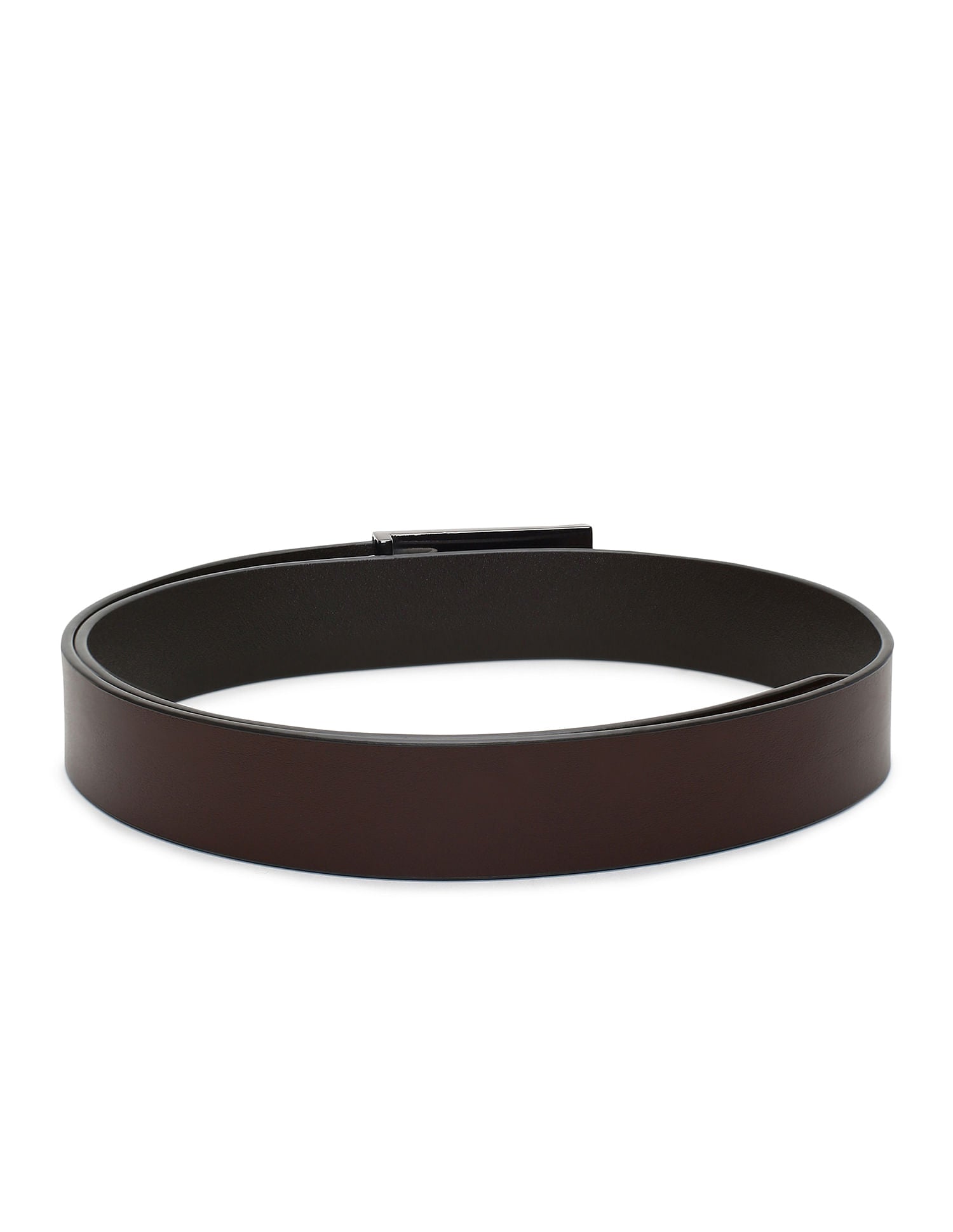 Leather Metallic Buckle Belt Brown - U.S. POLO ASSN. | Large