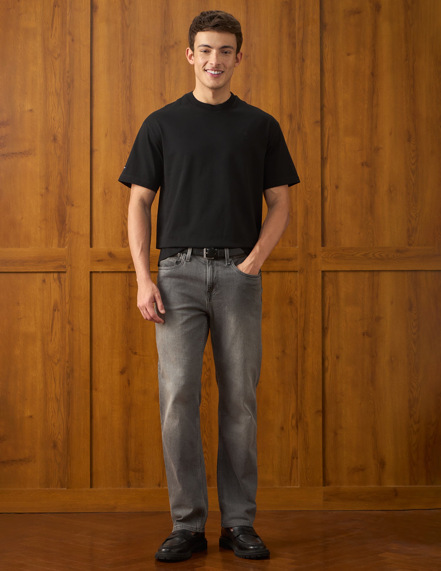 Solid Relaxed Fit T-Shirt Black - U.S. Polo Assn. India | Large