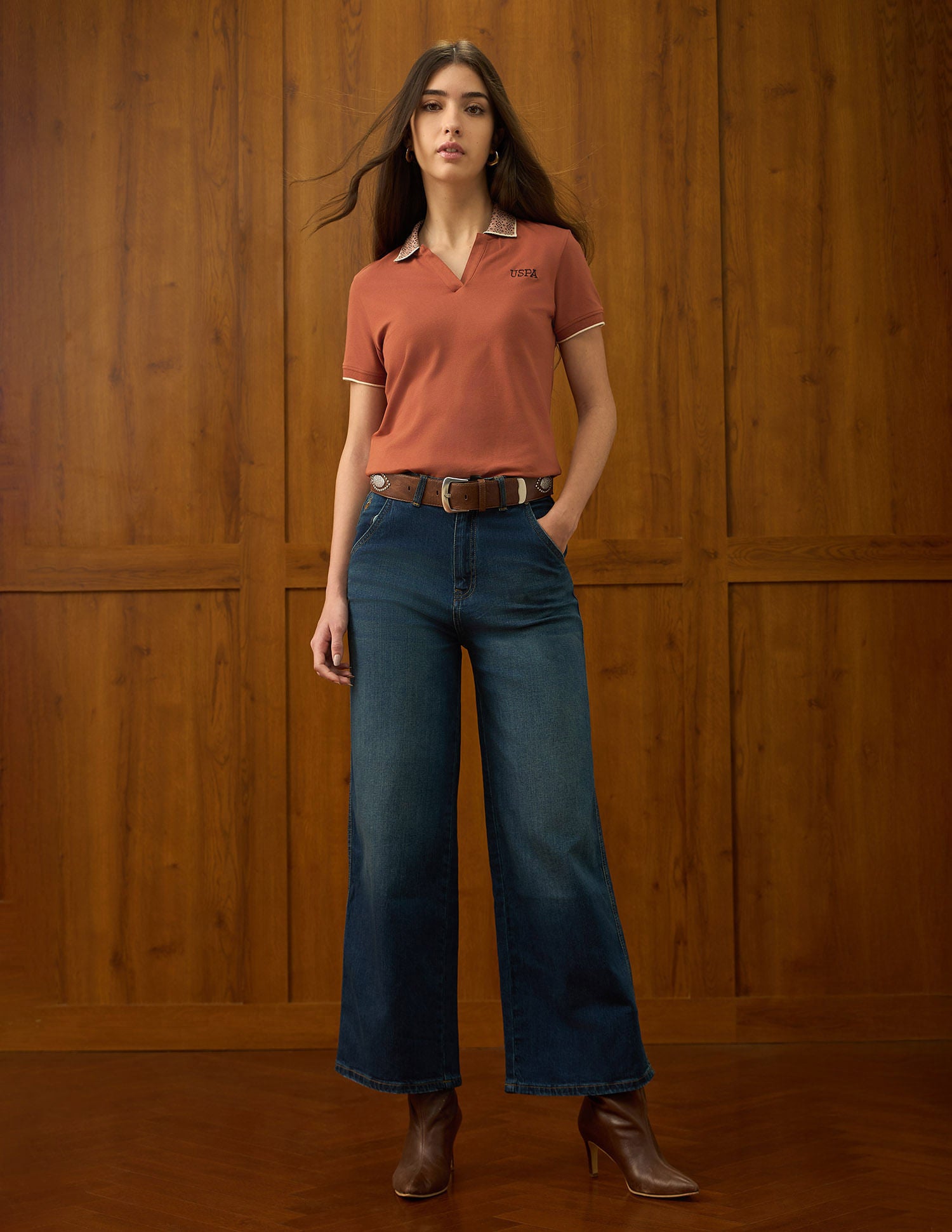 Solid Regular Fit Polo Shirt Rust - U.S. POLO ASSN. | Large