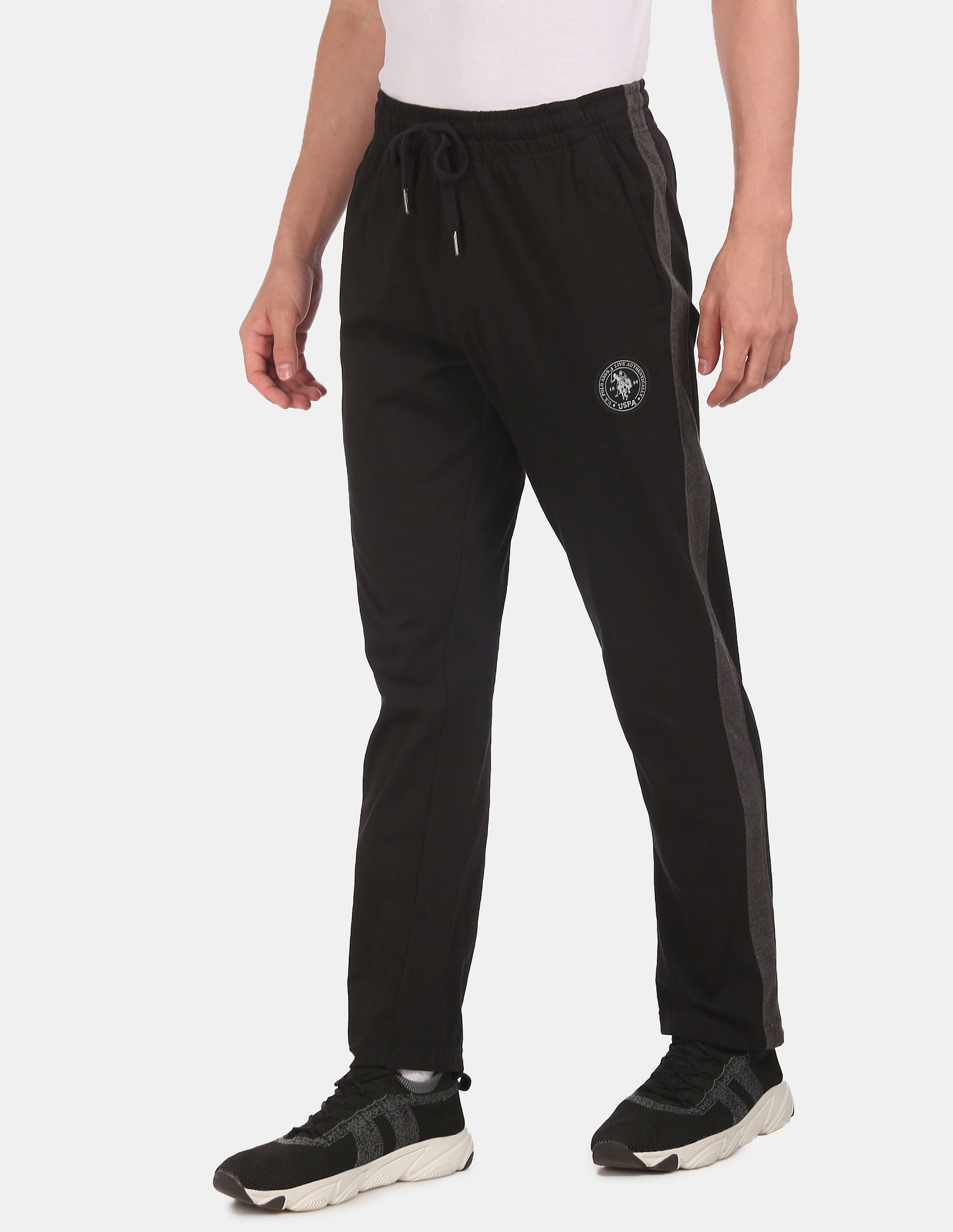 Comfort Fit Cotton Polyester I669 Lounge Track Pants - Pack Of 1 Black - U.S. POLO ASSN. | Large