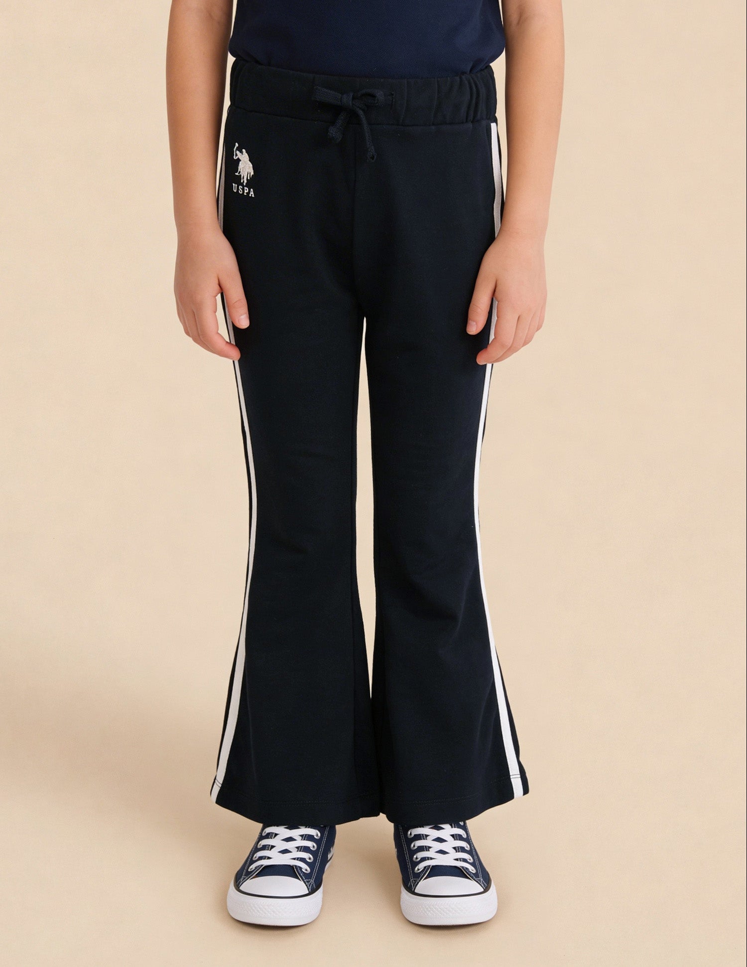 Solid Flared Fit Track Pants Navy - U.S. Polo Assn. India | Large