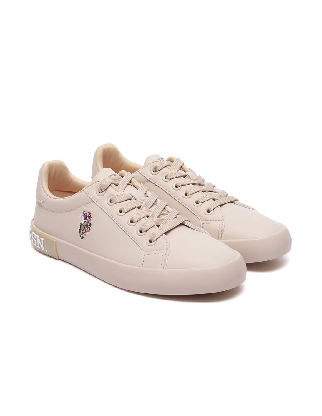 Women Lace Up Aubrey Sneakers Beige - U.S. Polo Assn. India | Large