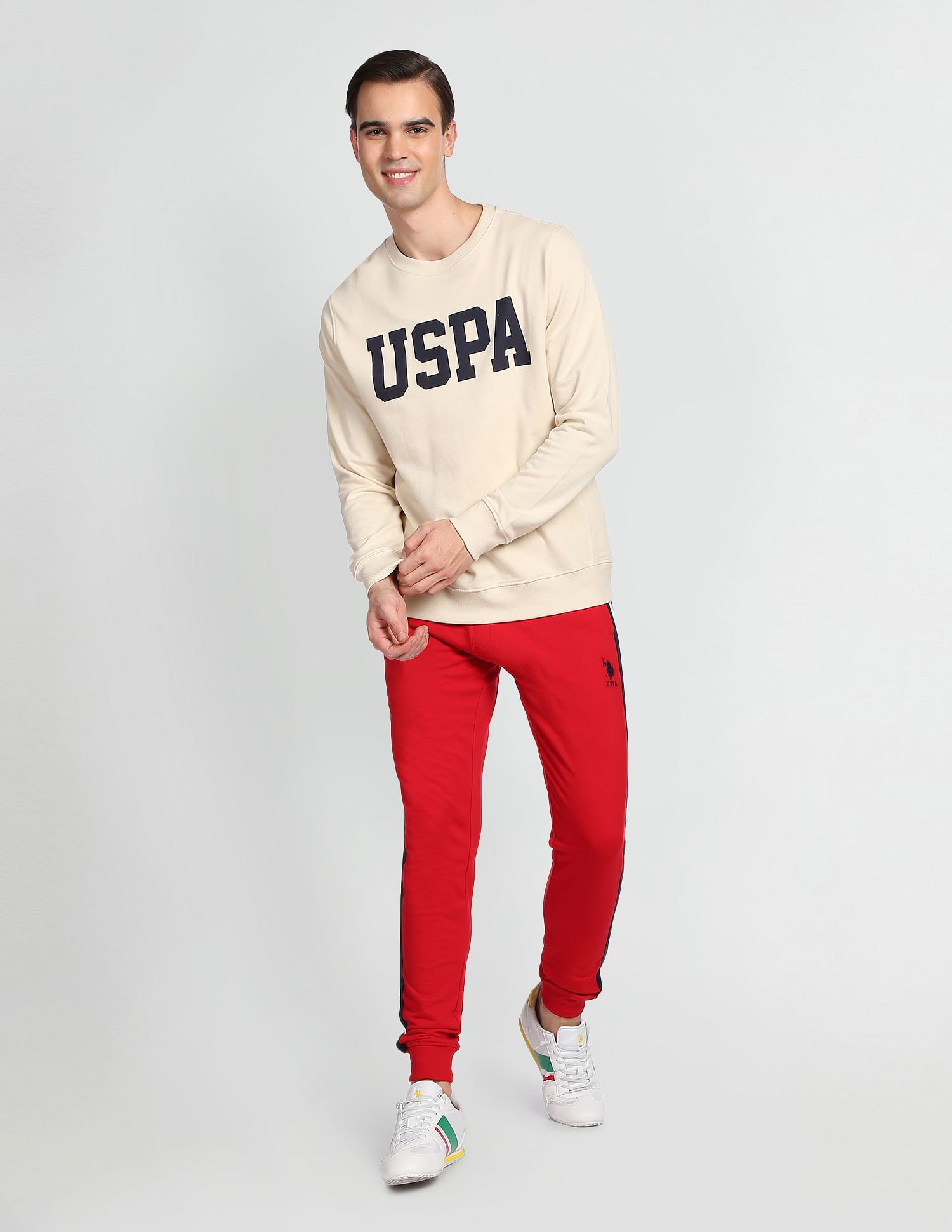 Collegiate Terry Sweatshirt Beige - U.S. POLO ASSN. | Large