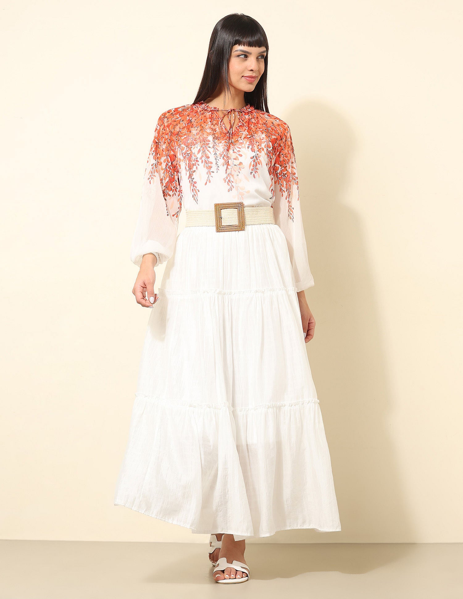 Floral Printed Top Orange - U.S. POLO ASSN. | Large