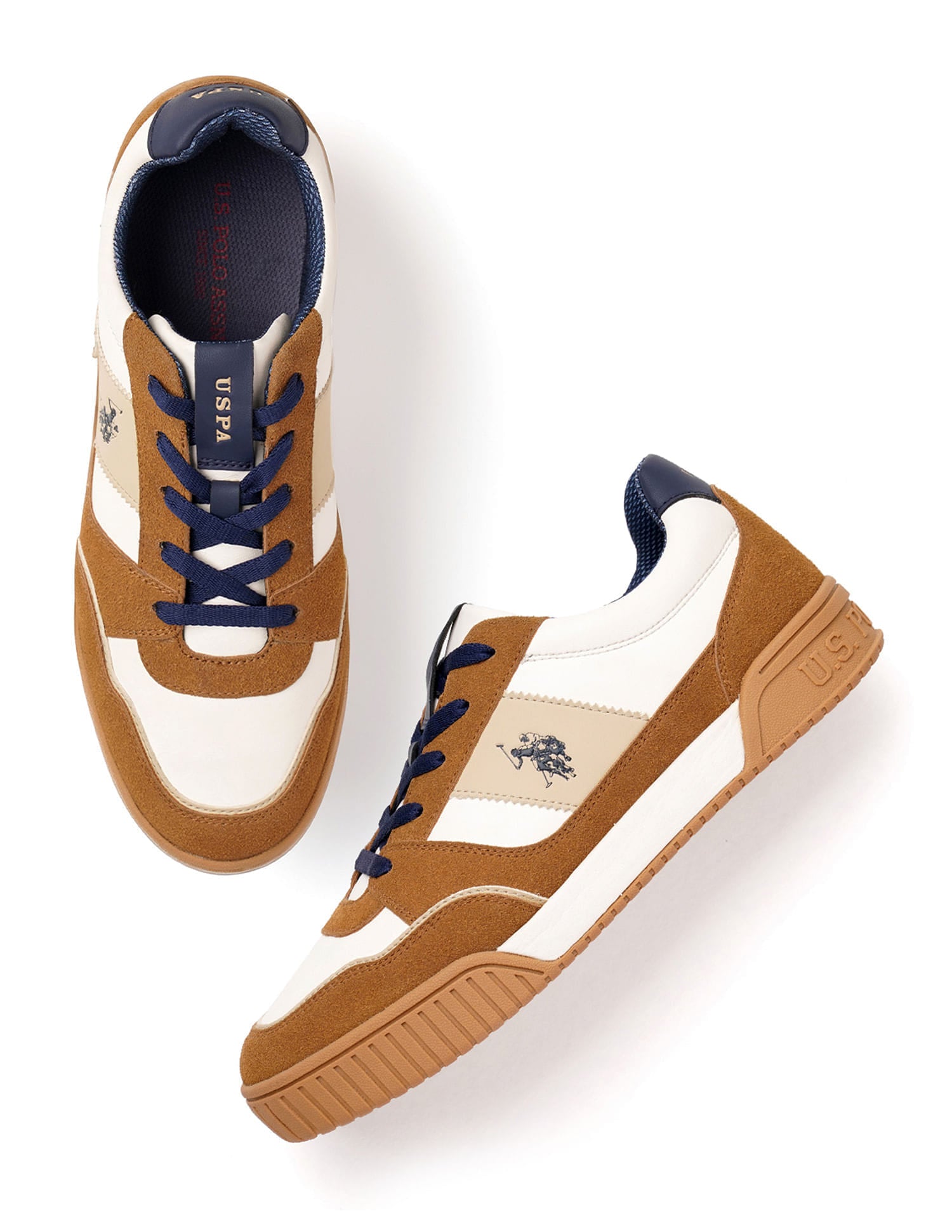 Rever 2.0 Colourblocked Suede Sneakers Mustard - U.S. Polo Assn. India | Large