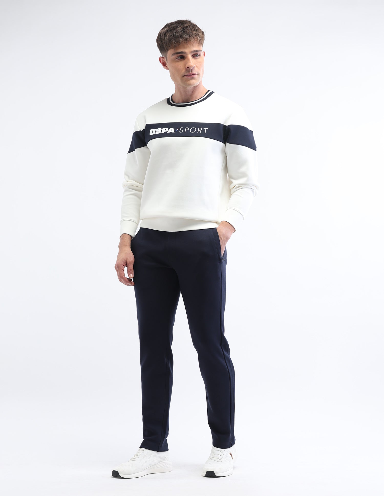 Brand Printed Luxe Sweatshirt White - U.S. Polo Assn. India | Large