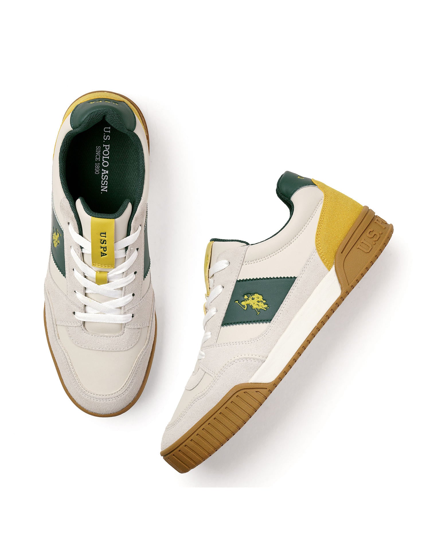 Rever 2.0 Colourblocked Suede Sneakers Off white - U.S. Polo Assn. India | Large