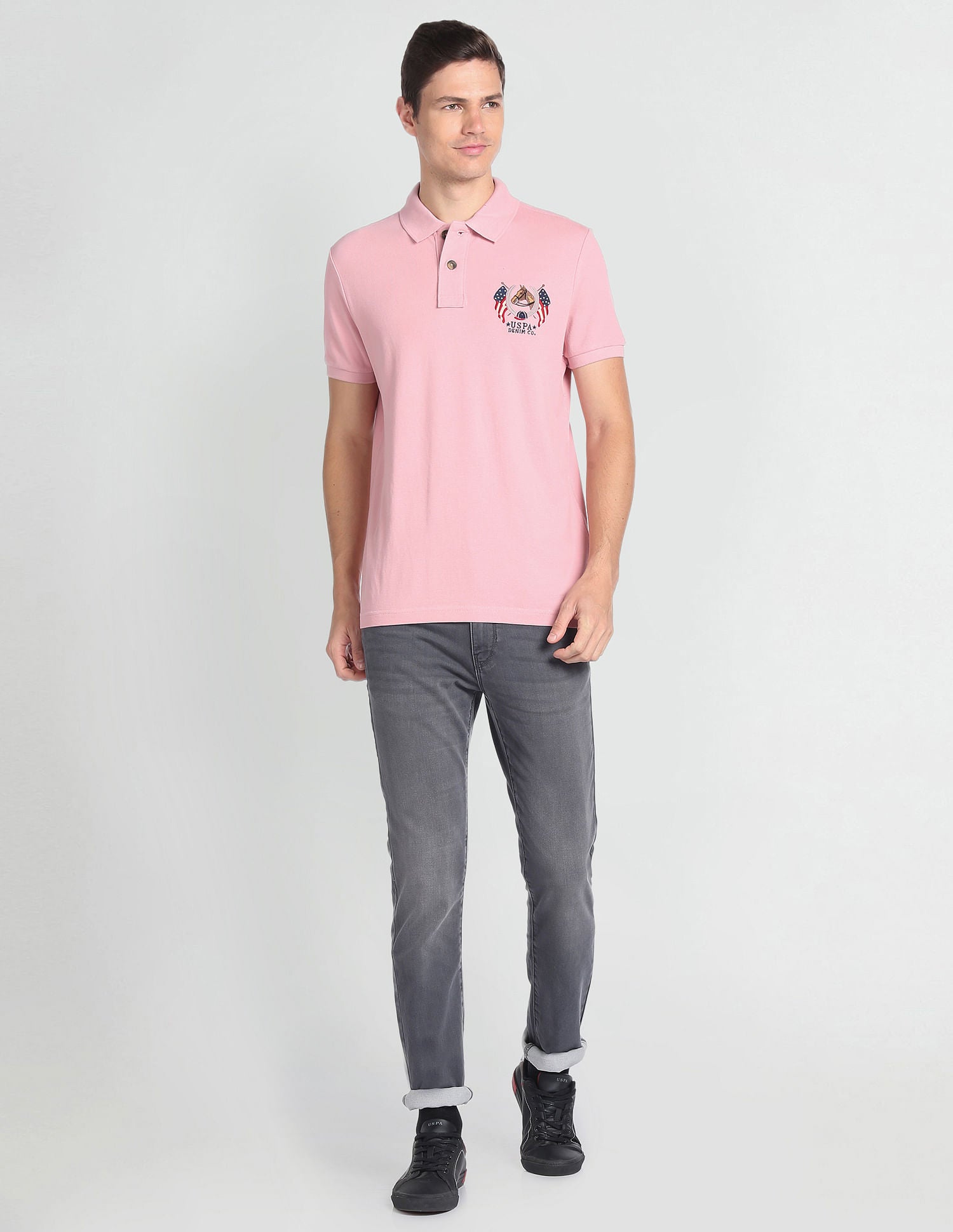 Regallo Skinny Fit Stone Wash Jeans Grey - U.S. POLO ASSN. | Large