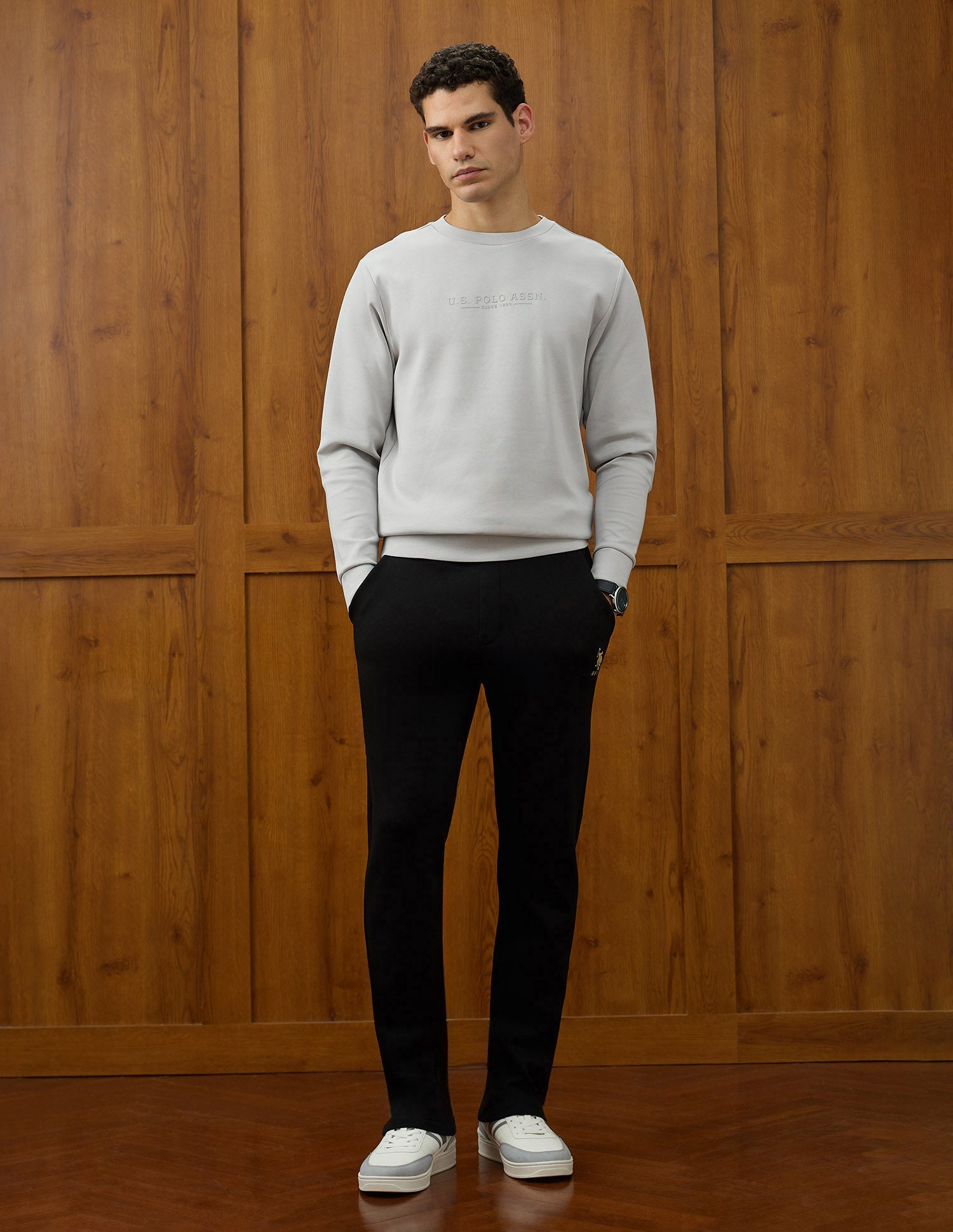 Regular Fit Varsity Theatre Sweatshirt Light Grey - U.S. POLO ASSN. | Large