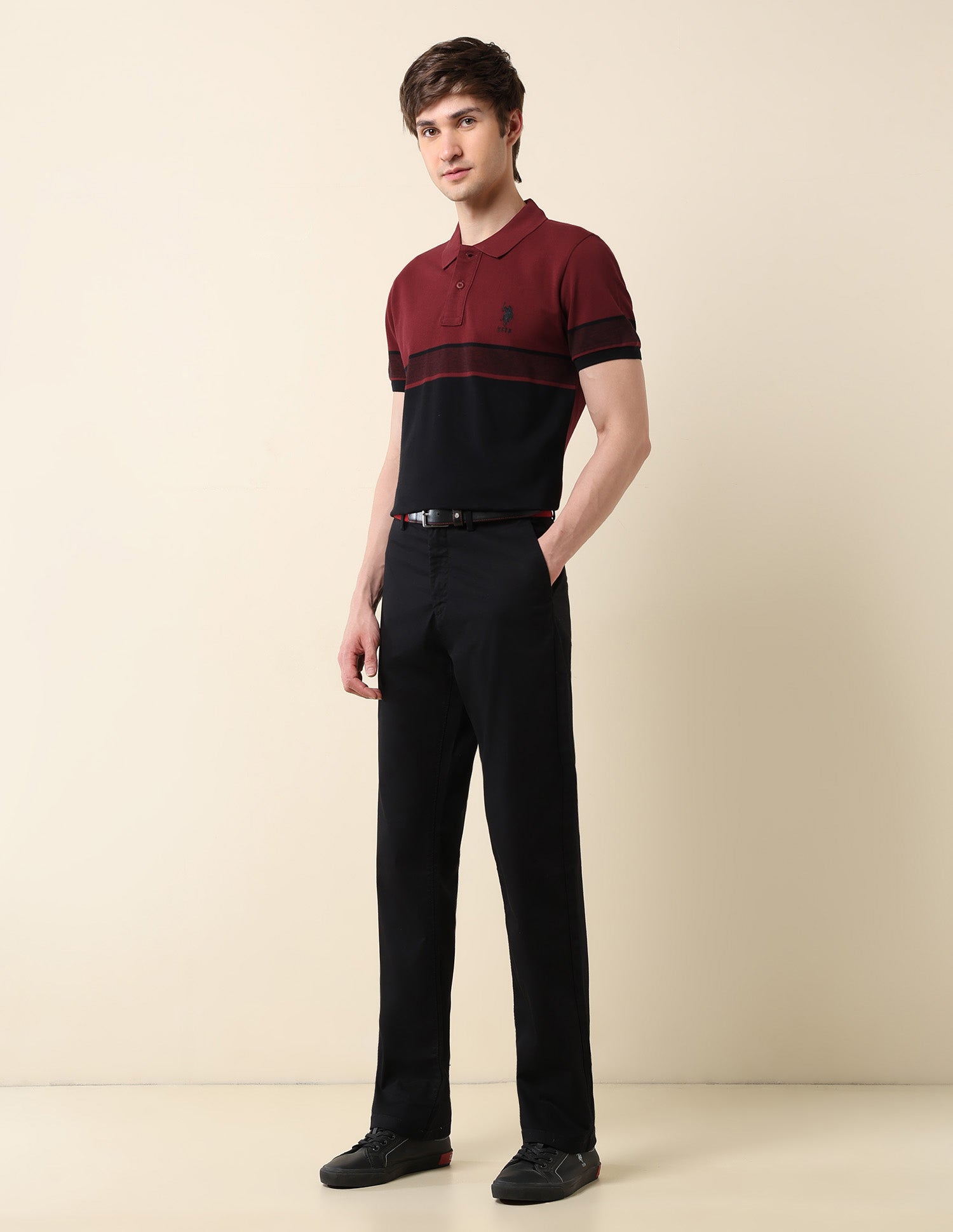 Colourblocked Classic Polo Shirt Wine - U.S. Polo Assn. India | Large