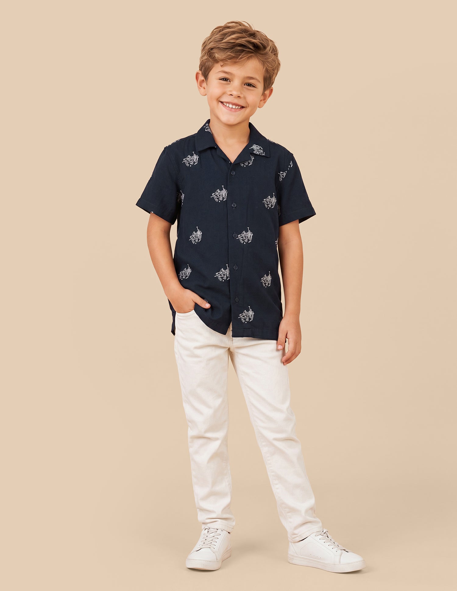 Graphic Brand Embroidered Regular Fit Shirt Navy - U.S. Polo Assn. India | Large