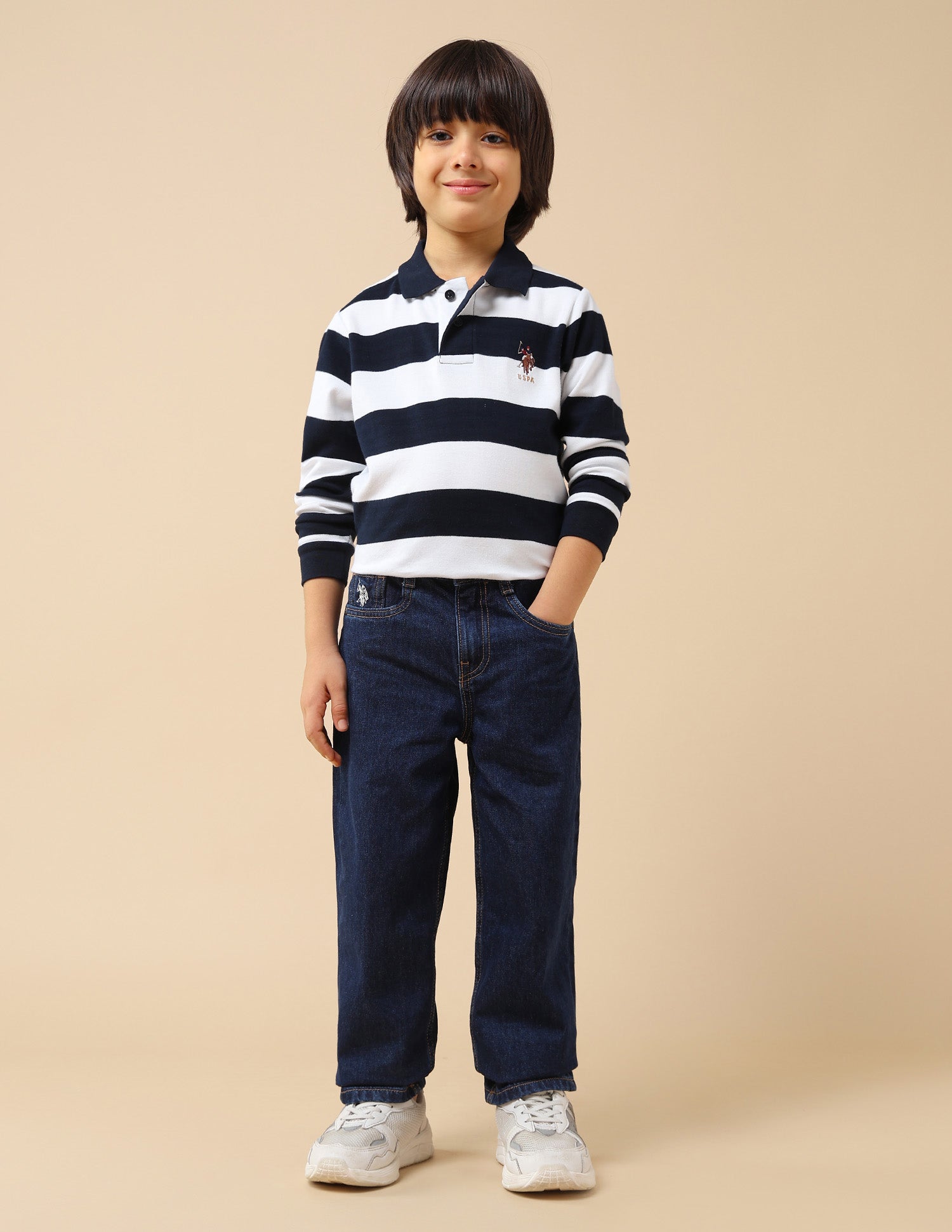Boys Relaxed Fit Mid Rise Jeans Blue - U.S. POLO ASSN. | Large