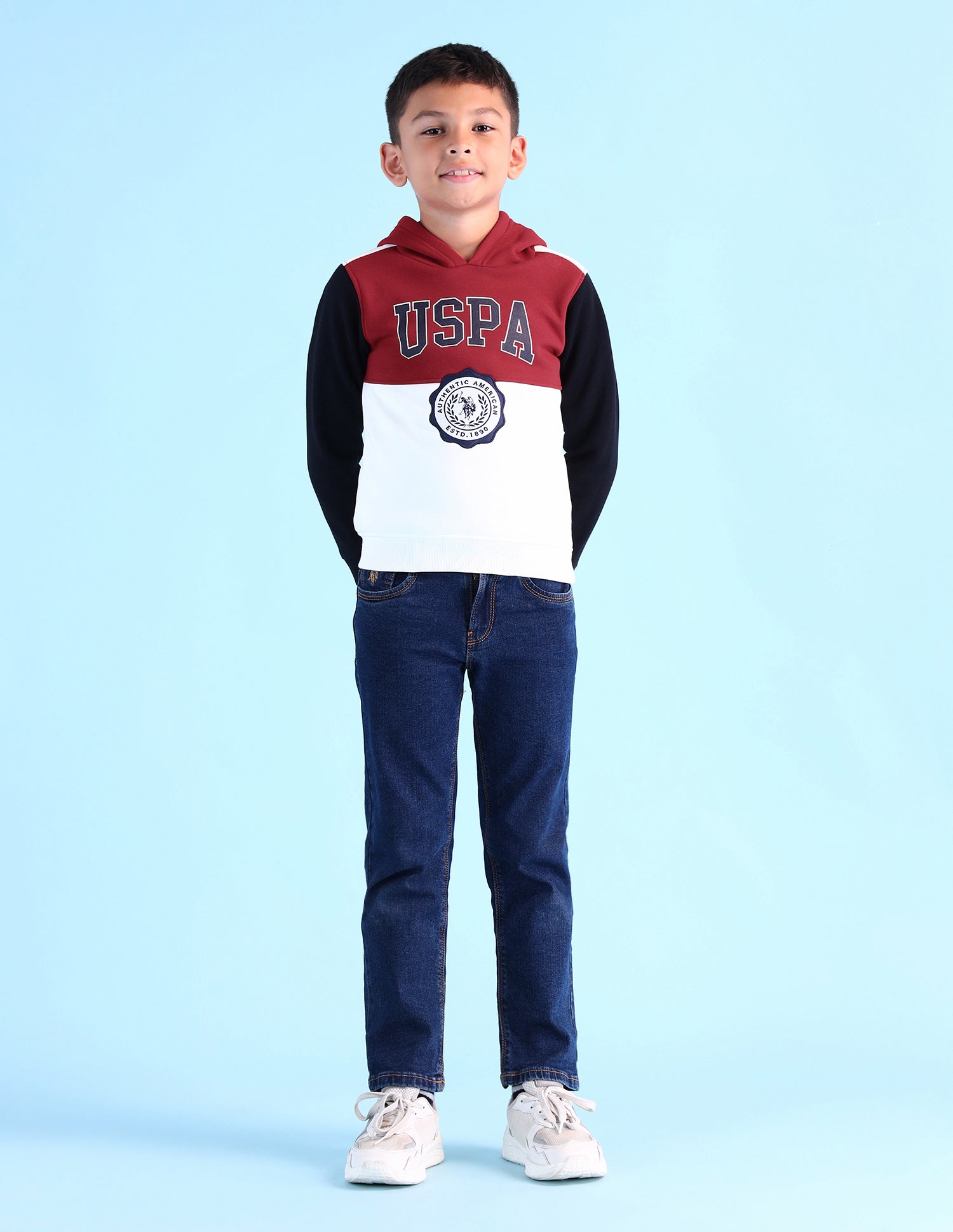 Boys Brand Printed Hooded Sweatshirt Red - U.S. POLO ASSN. | Large