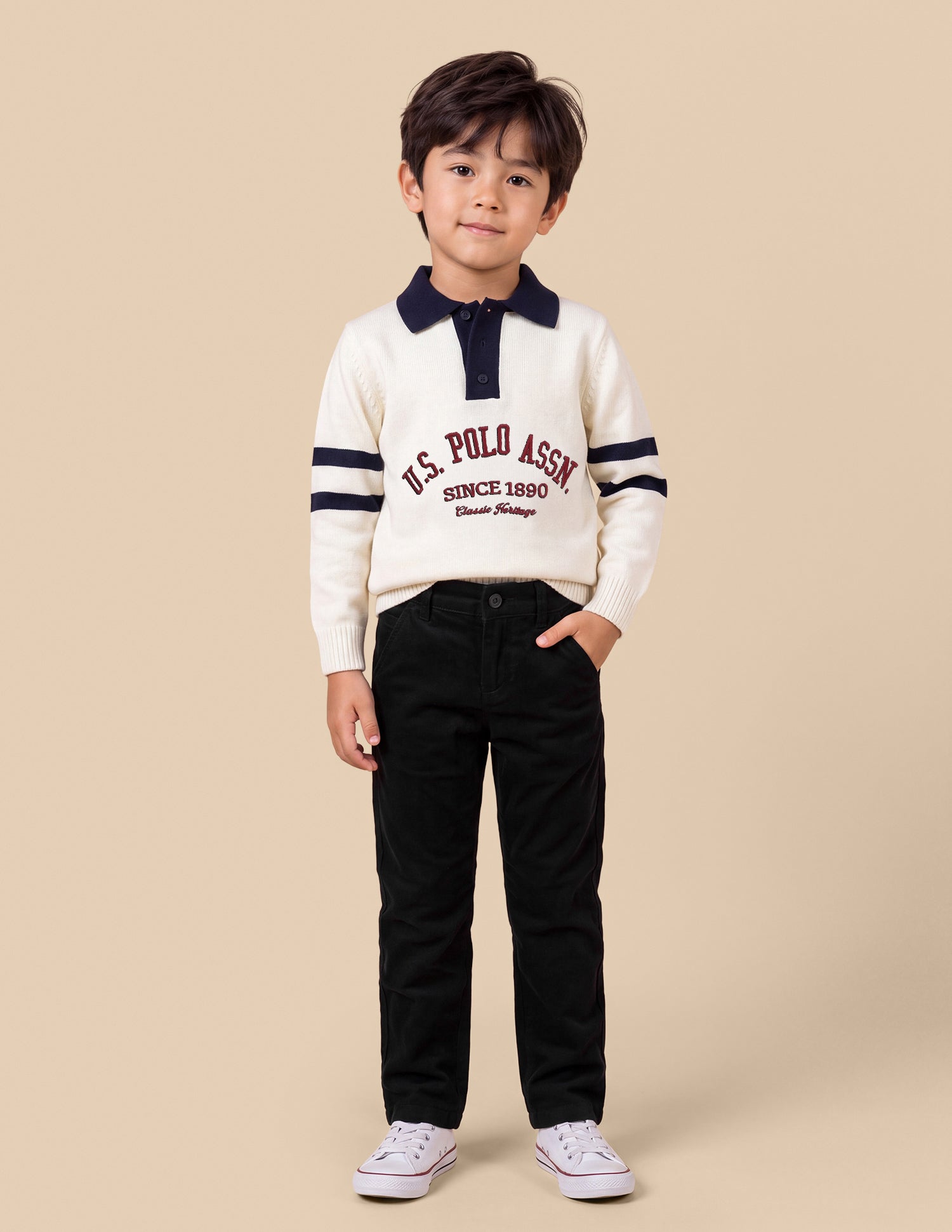 Corduroy Regular Fit Trousers Black - U.S. Polo Assn. India | Large