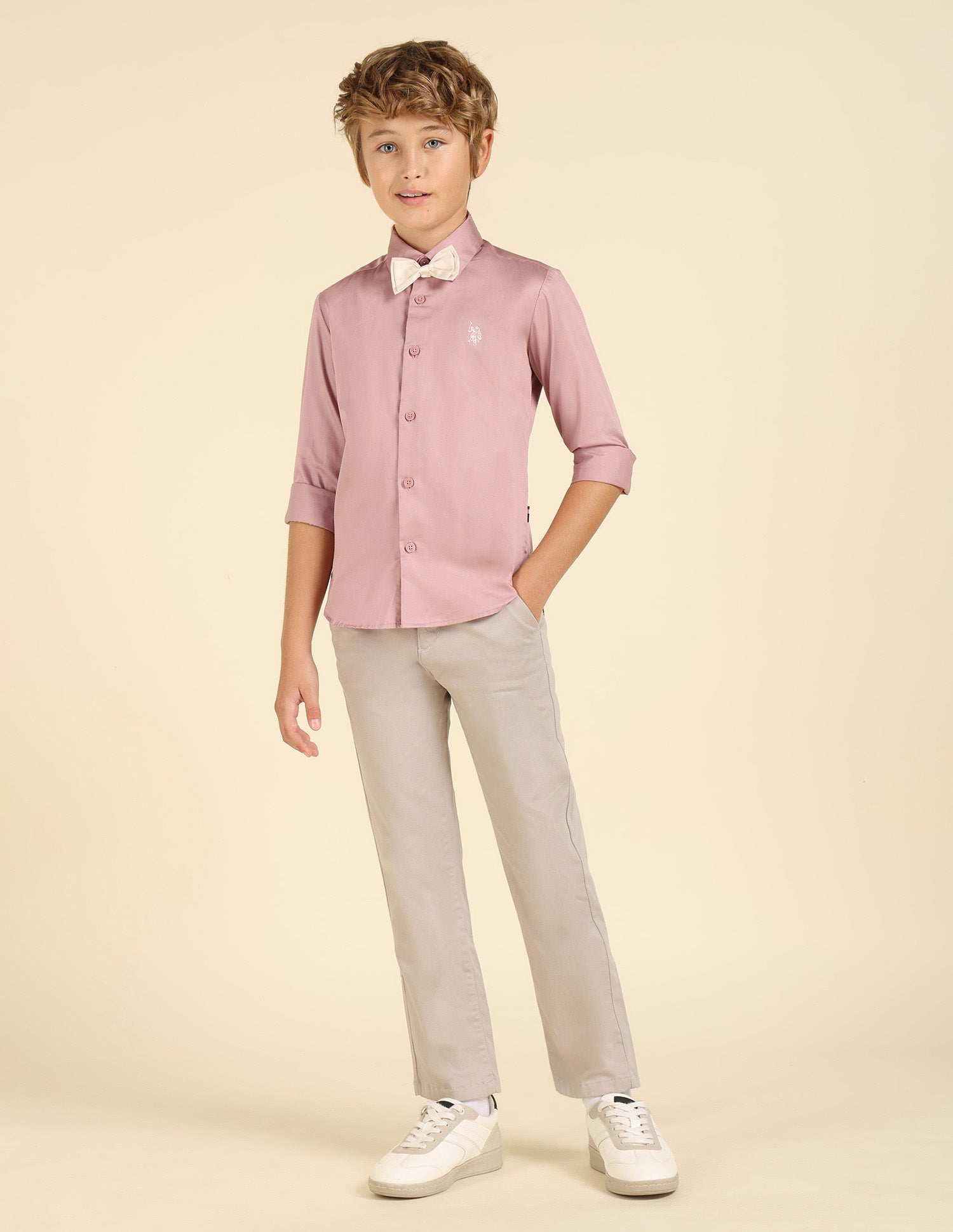 Boys Pure Cotton Regular Fit Shirt Lilac - U.S. POLO ASSN. | Large
