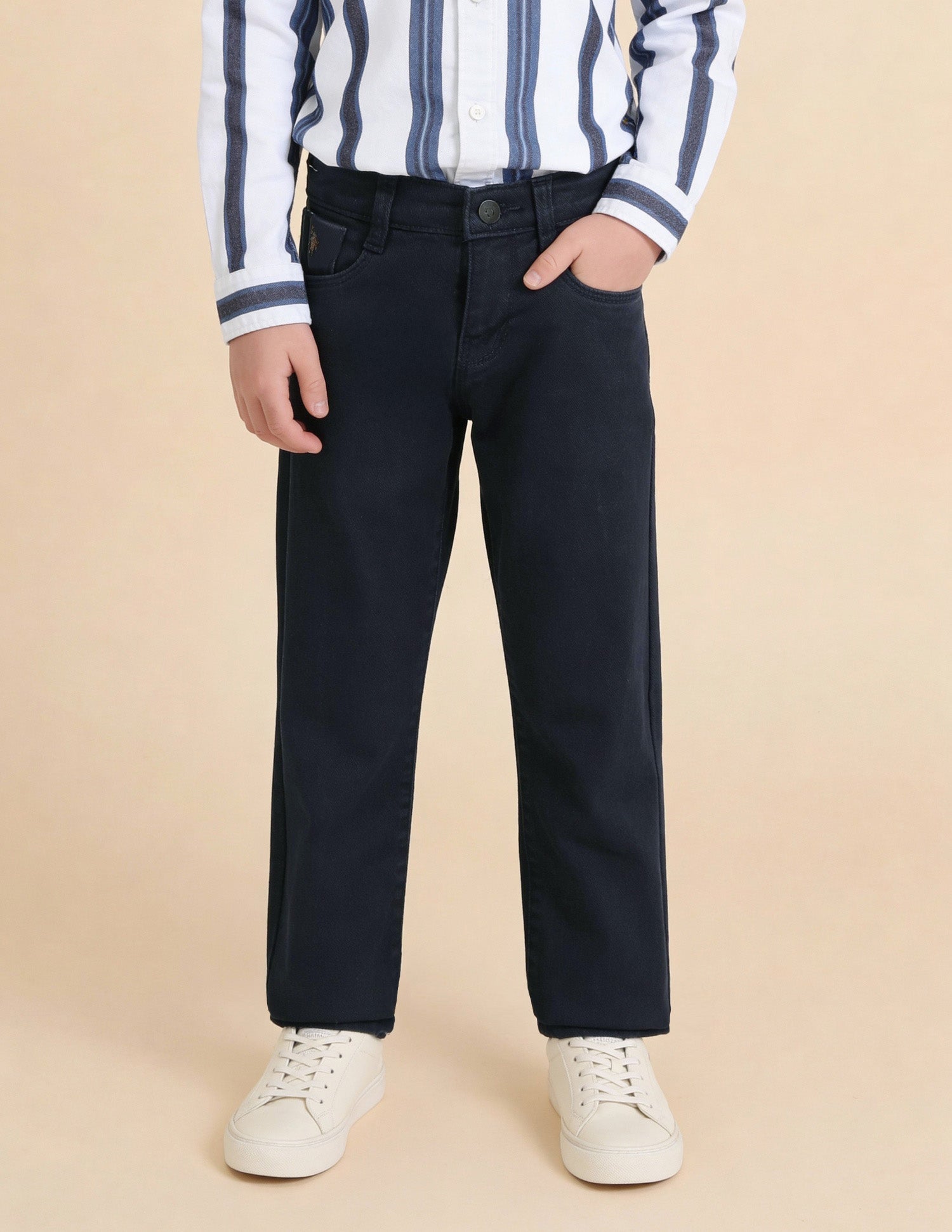 Boys Relaxed Fit Mid Rise Jeans Navy - U.S. Polo Assn. India | Large