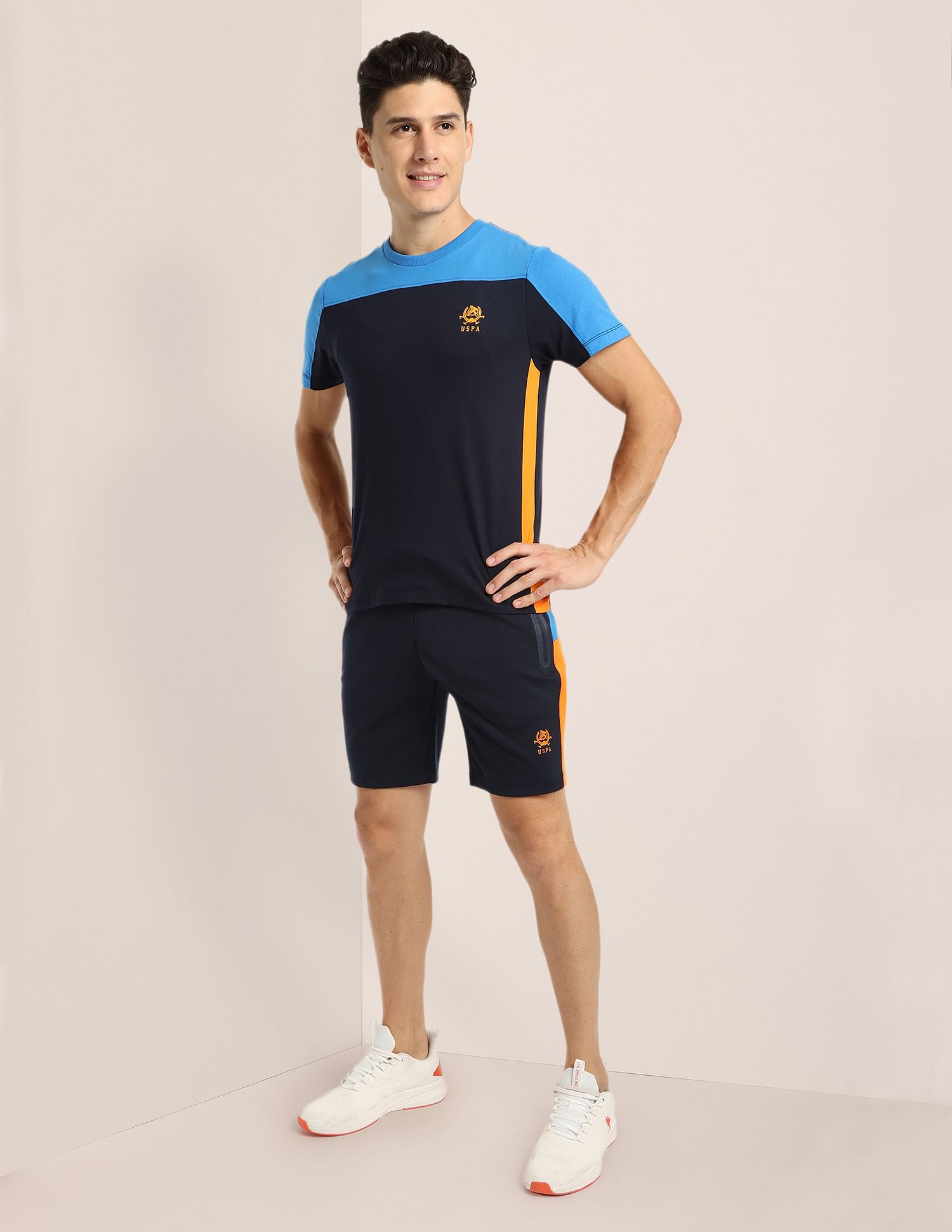 Colour Block Active T-Shirt Navy - U.S. Polo Assn. India | Large