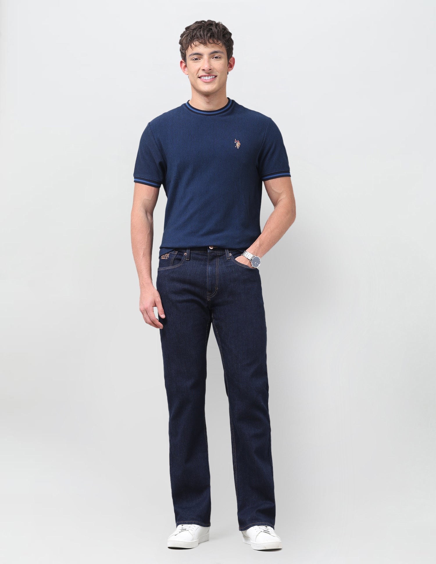 Connor Bootcut Fit Blue Jeans Dark Indigo - U.S. Polo Assn. India | Large