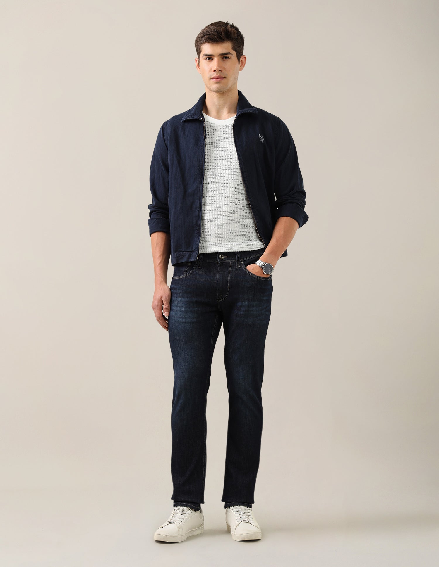 Brandon Slim-Tapered Fit Blue Jeans Dark Blue - U.S. Polo Assn. India | Large