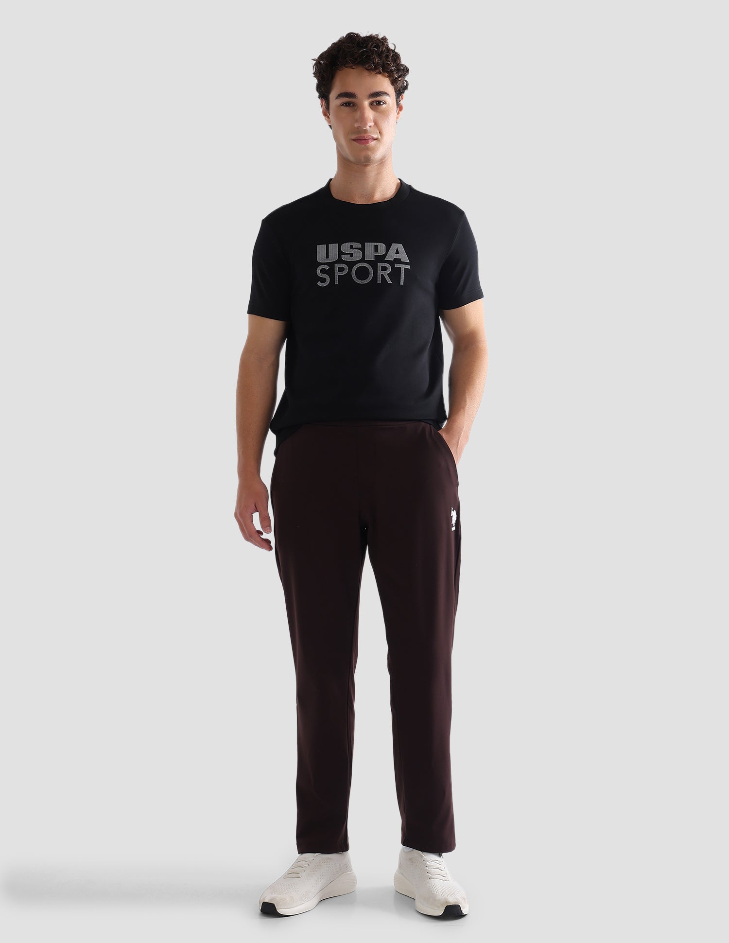 Brand Printed Slim Fit Active T-Shirt Black - U.S. Polo Assn. India | Large