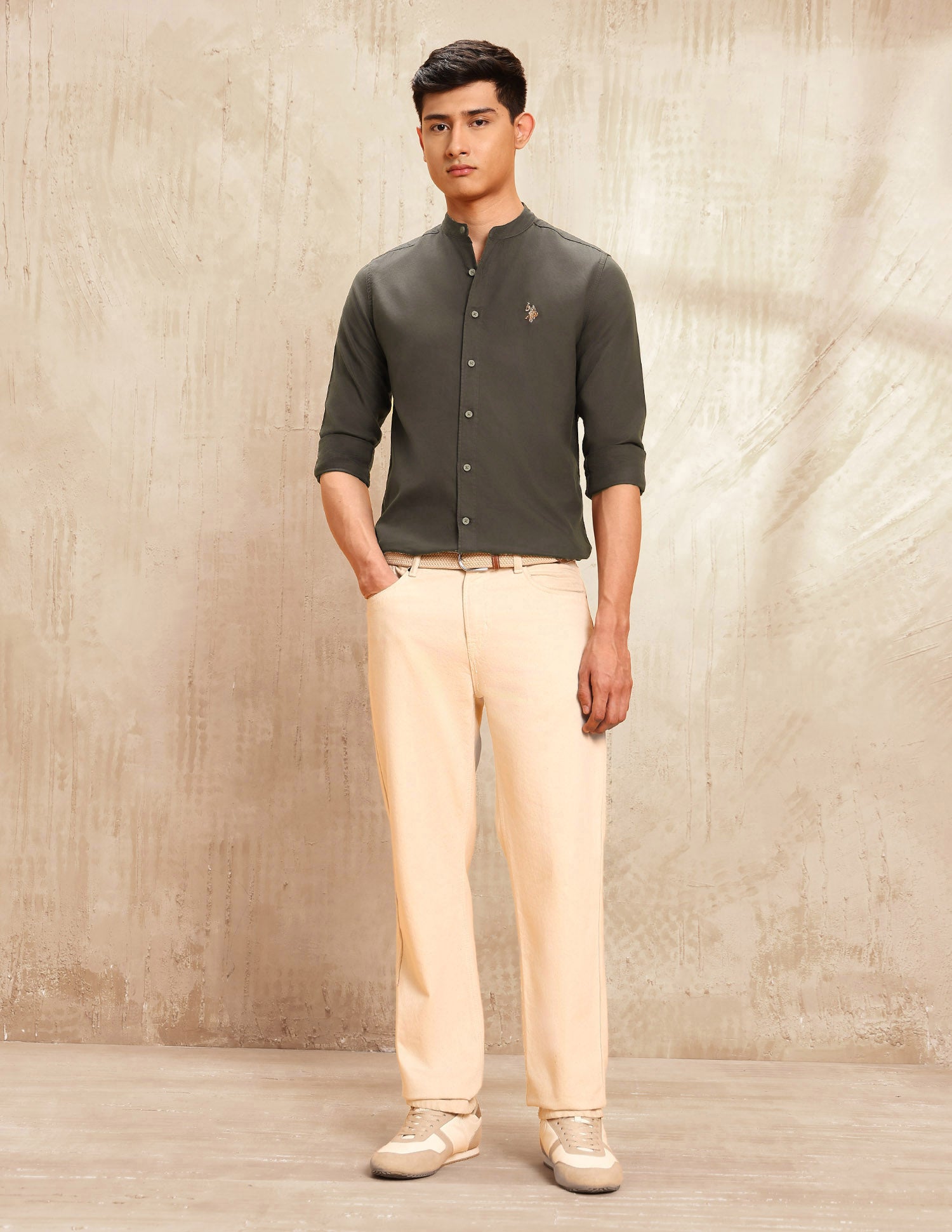 Twill Regular Fit Shirt Choco - U.S. POLO ASSN. | Large