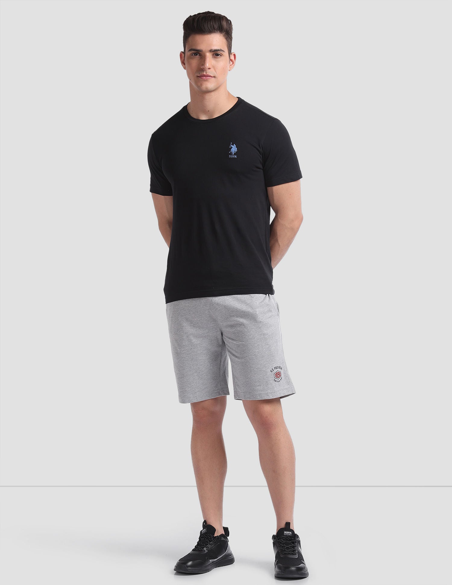 Heathered LS002 Lounge Shorts - Pack Of 1 Grey - U.S. POLO ASSN. | Large