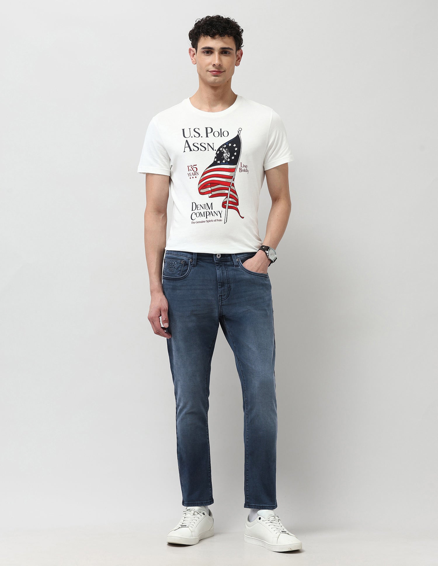 Henry Tapered Fit Blue Jeans Dark Blue - U.S. POLO ASSN. | Large