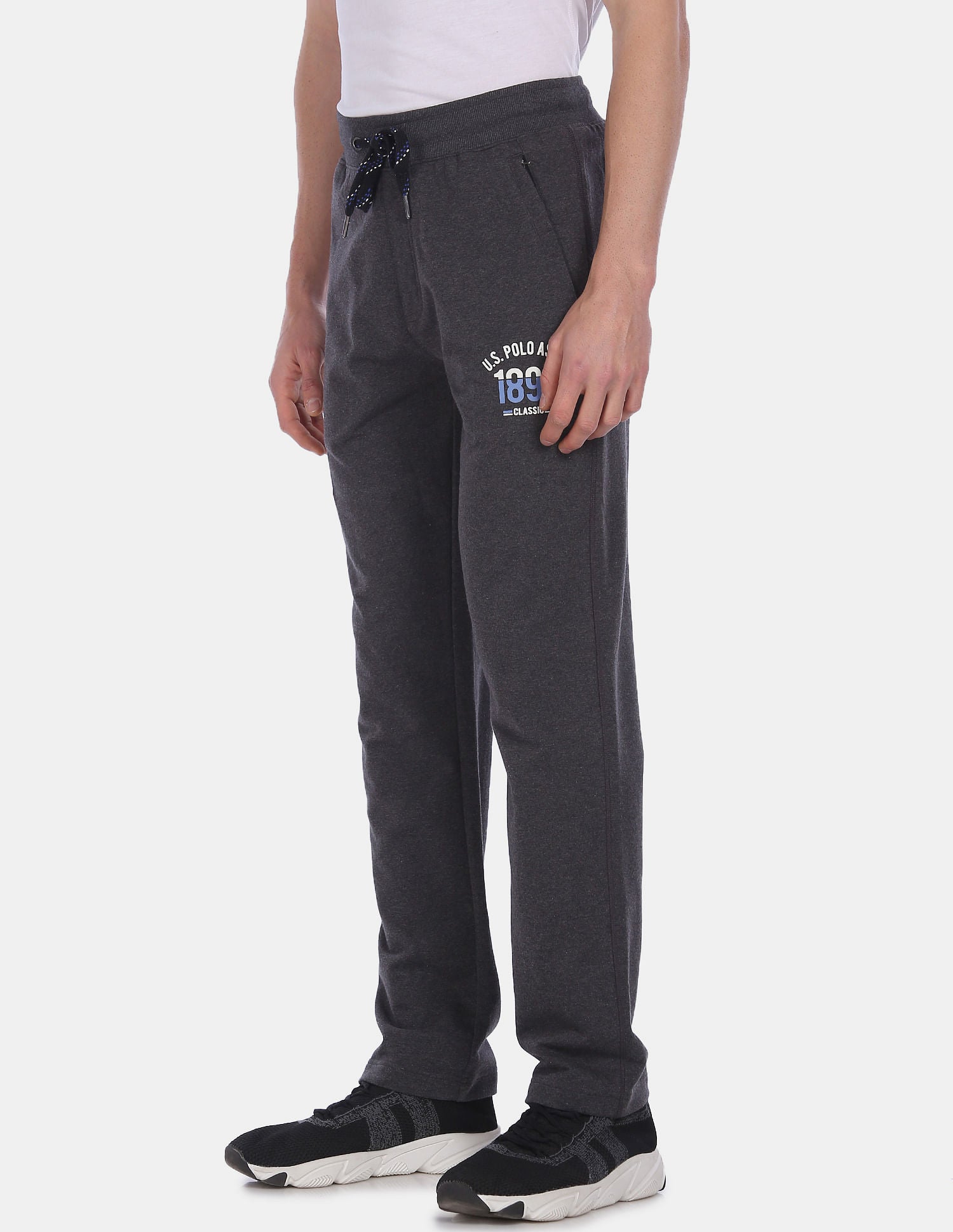 Comfort Fit Mid Rise I606 Lounge Track Pants - Pack Of 1 Charcoal - U.S. POLO ASSN. | Large