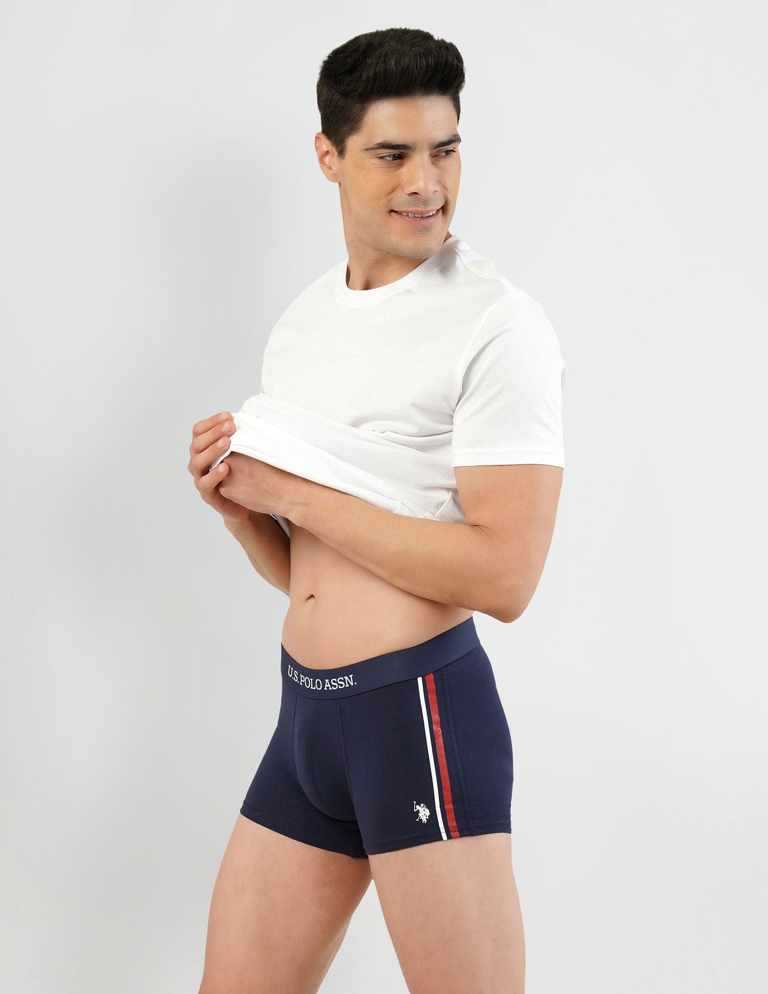 Solid Super Soft ET001 Trunks - Pack Of 2 Navy and White - U.S. POLO ASSN. | Large