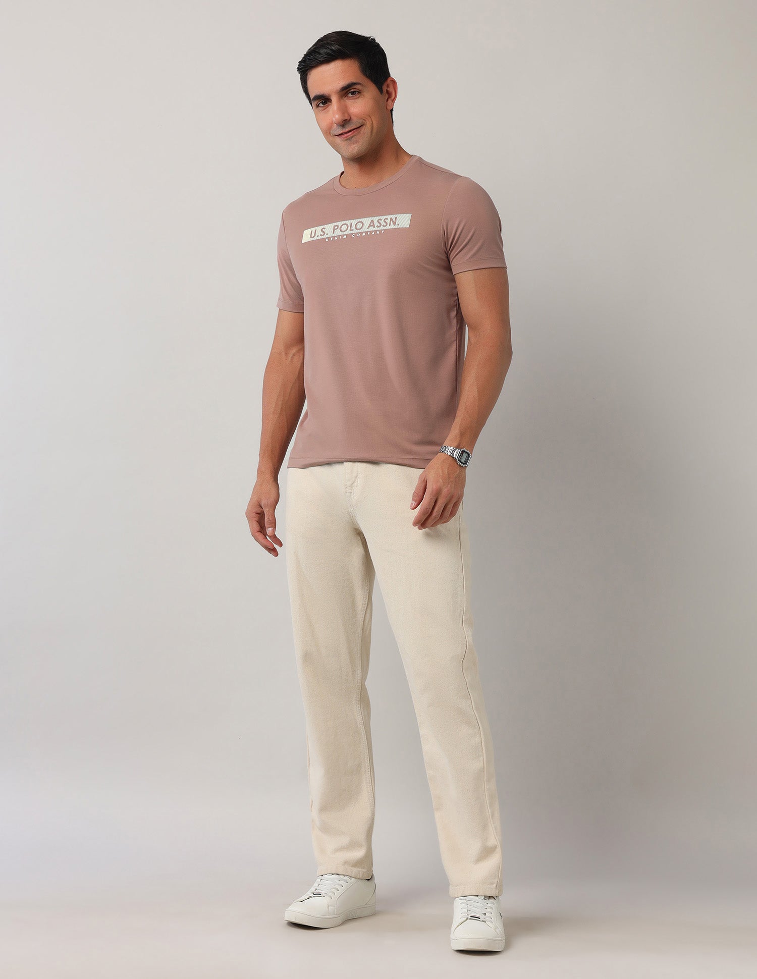 Muscle Fit Black Label T-Shirt Peach - U.S. Polo Assn. India | Large