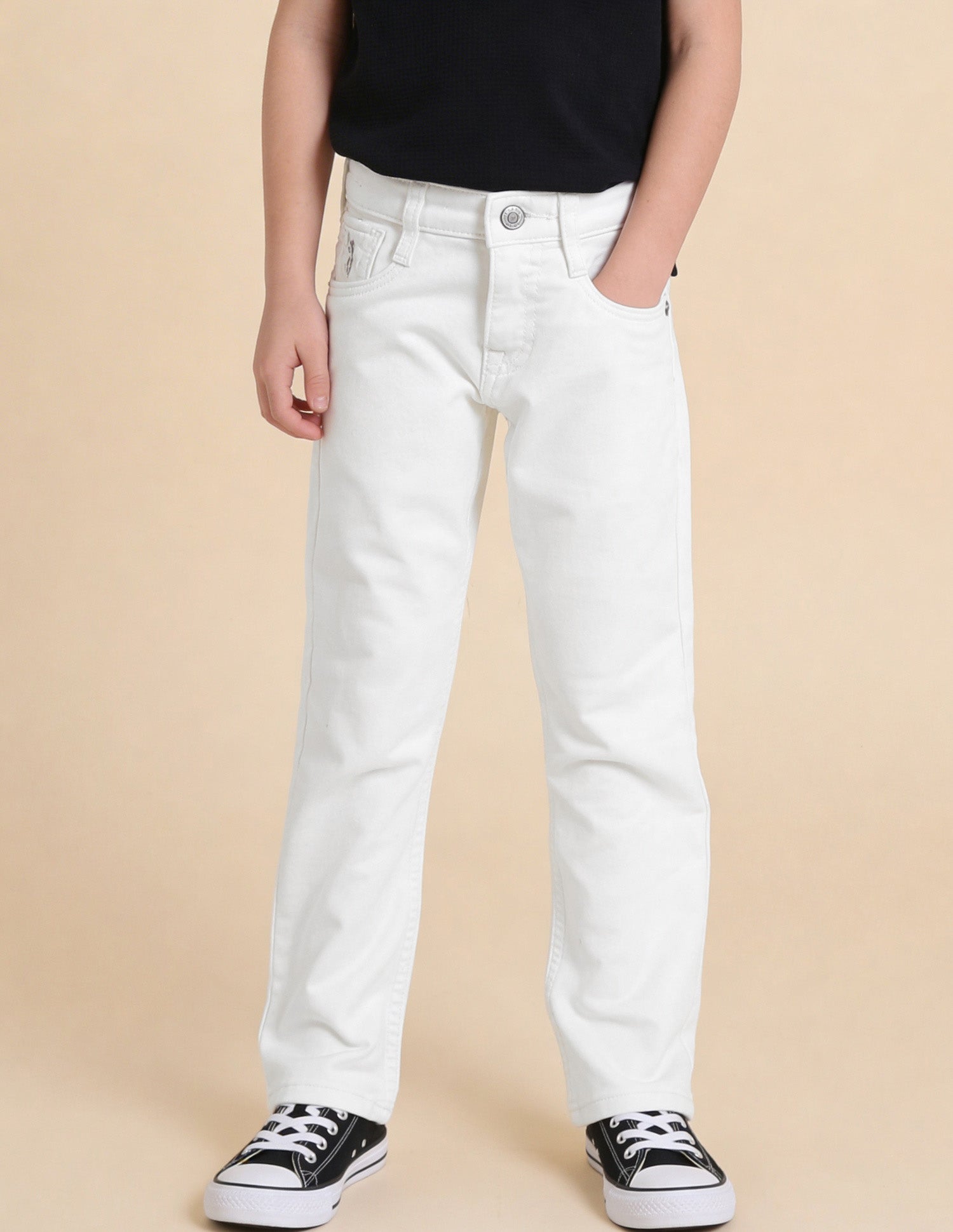 Mid Rise Relaxed Fit Jeans White - U.S. Polo Assn. India | Large