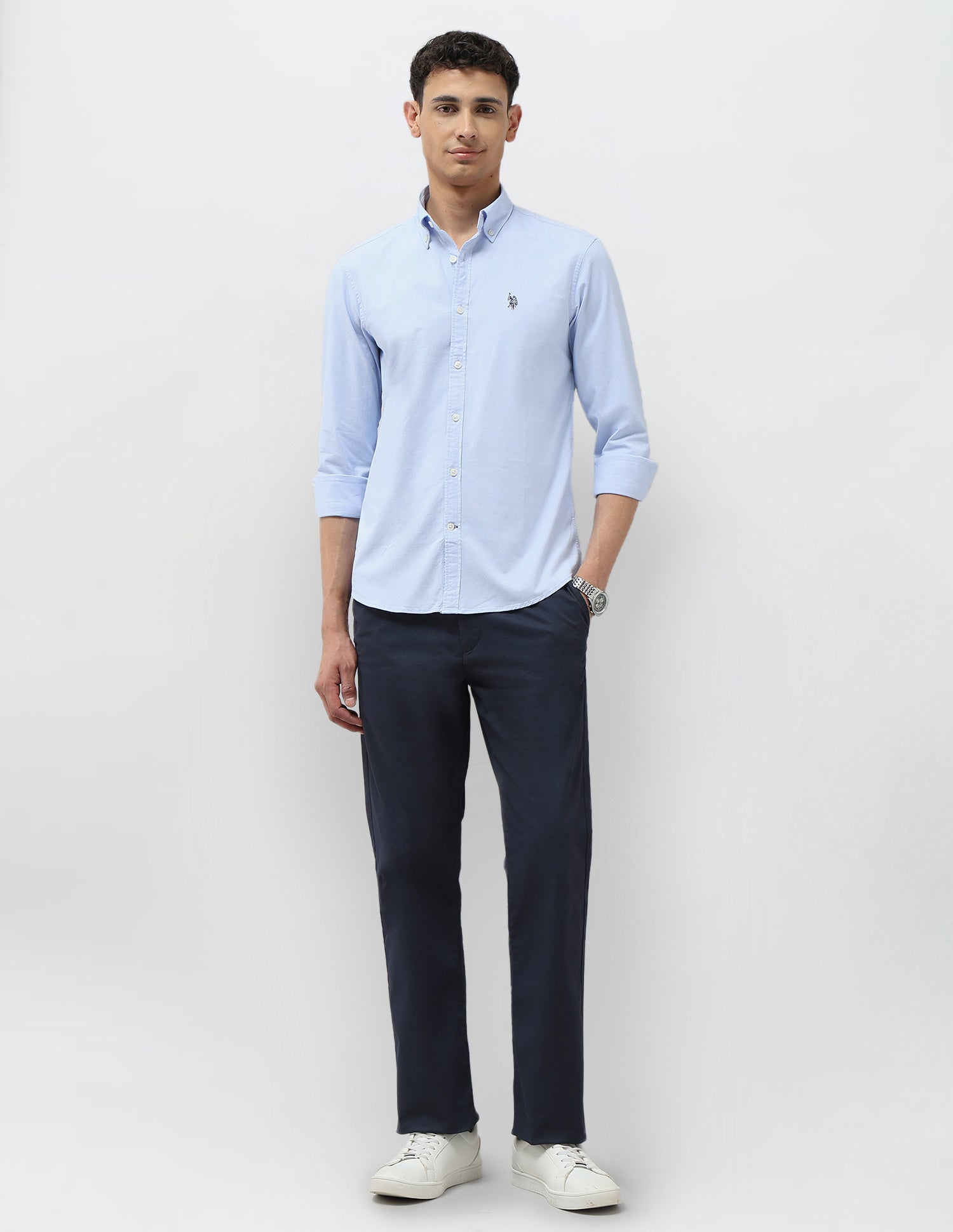 Tailored Fit Oxford Shirt Light Blue - U.S. POLO ASSN. | Large