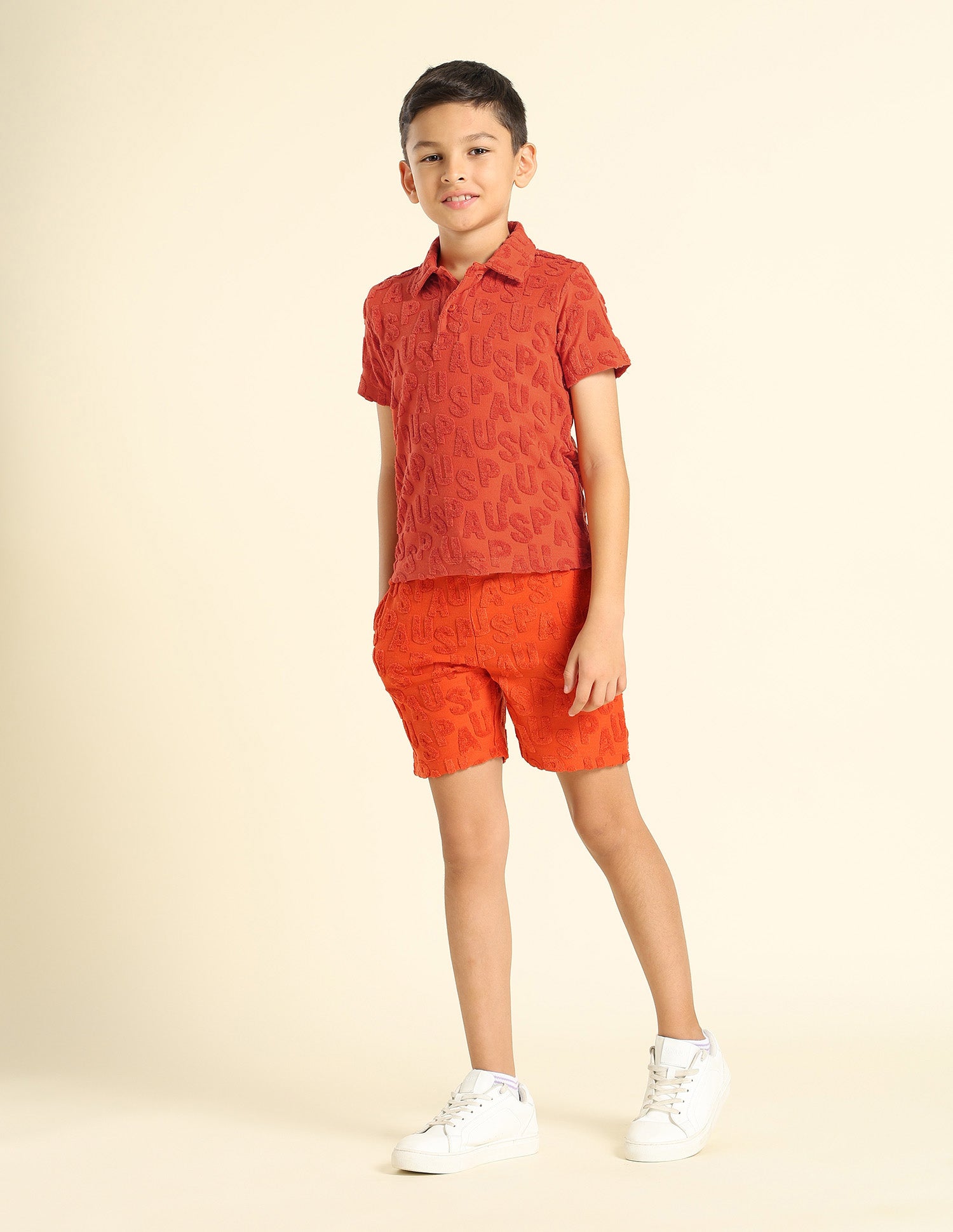 Boys Brand Appliqued Regular Fit Polo Shirt Orange - U.S. POLO ASSN. | Large