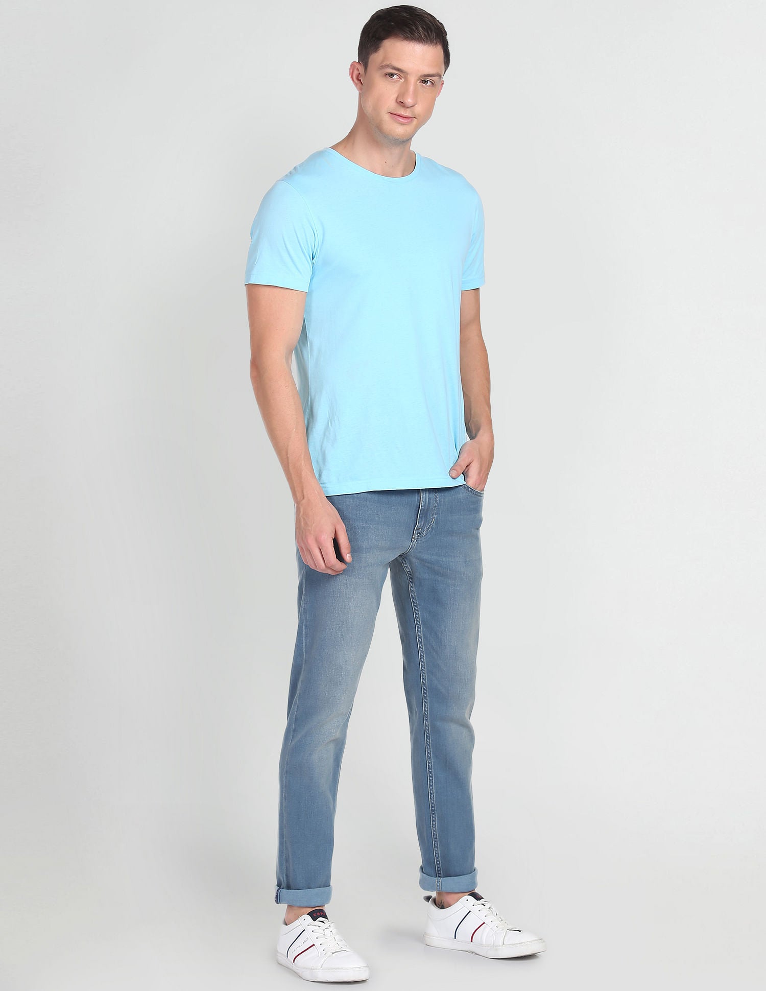 Regallo Skinny Fit Stone Wash Jeans Blue - U.S. Polo Assn. India | Large