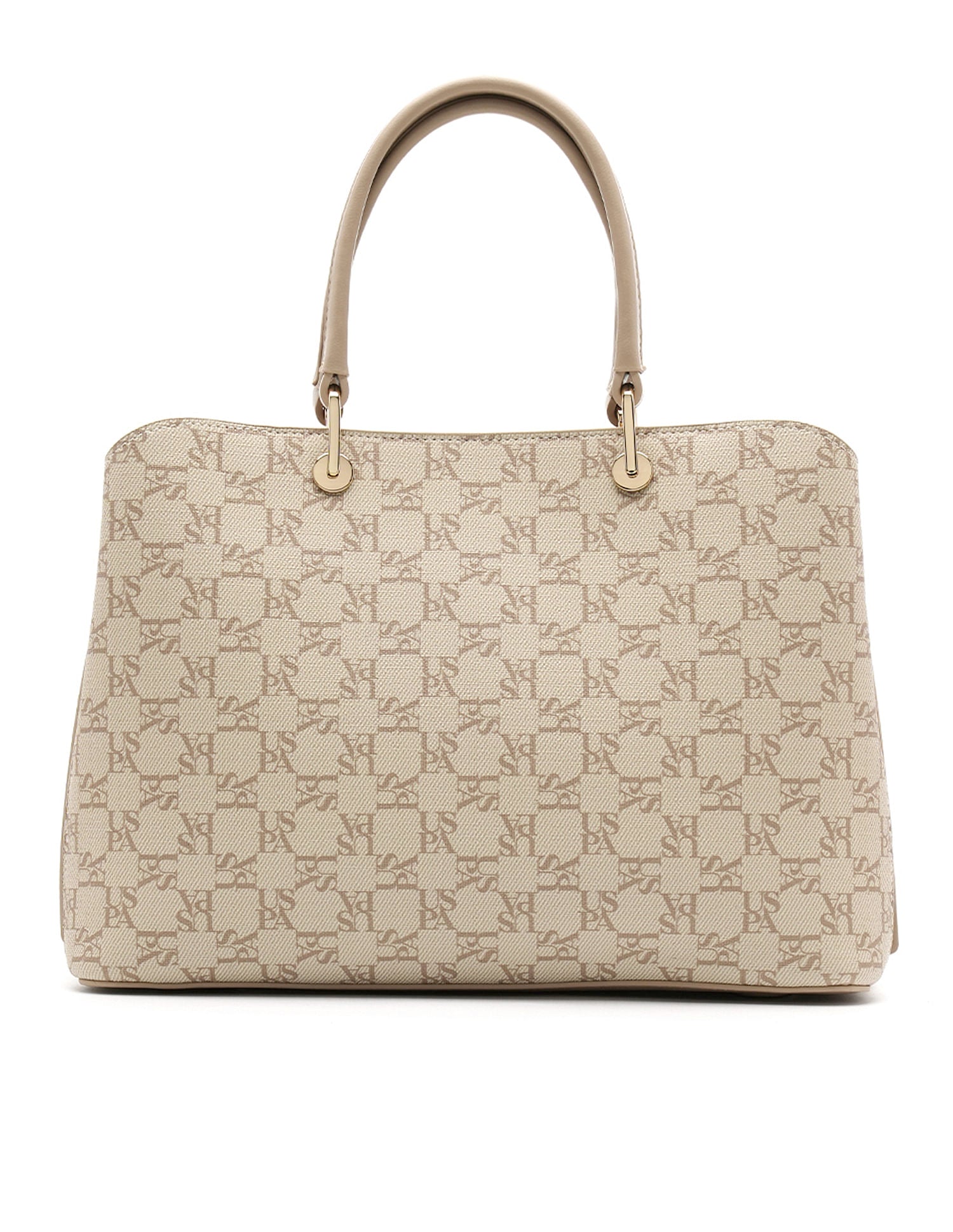 Zoe Monogram Satchel Bag Beige - U.S. POLO ASSN. | Large