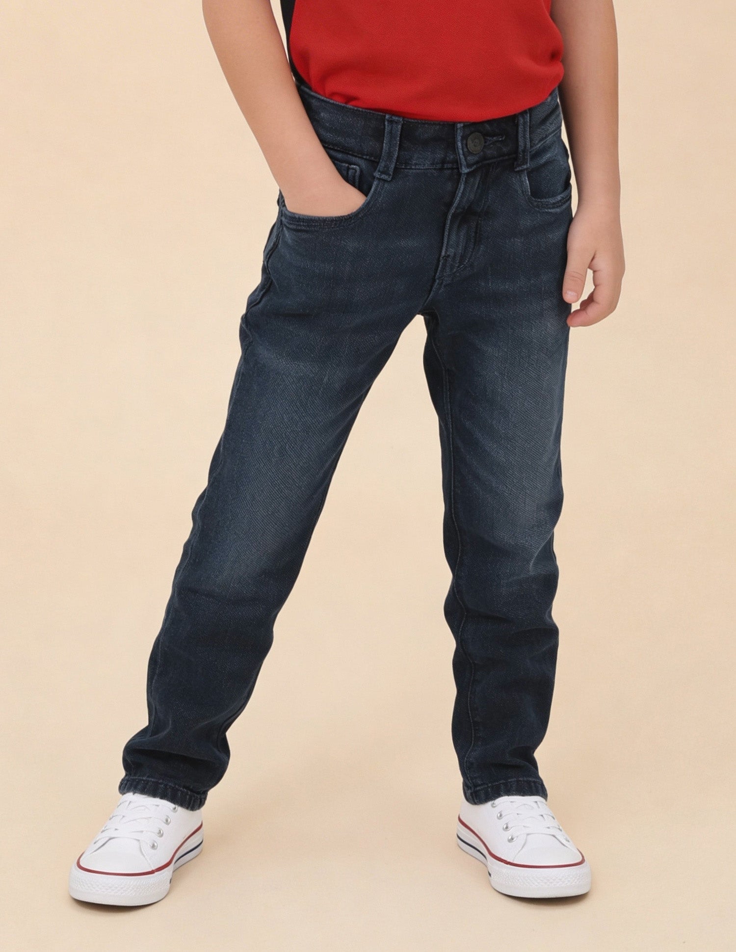 Slim Fit Whiskered Jeans Dark Blue - U.S. Polo Assn. India | Large