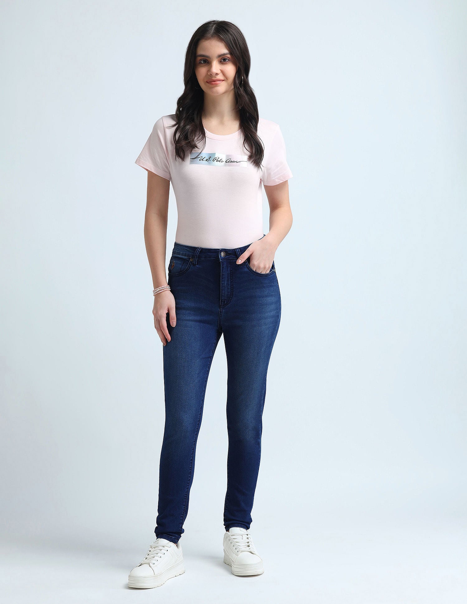 Super Skinny Fit Blue Jeans Blue - U.S. Polo Assn. India | Large