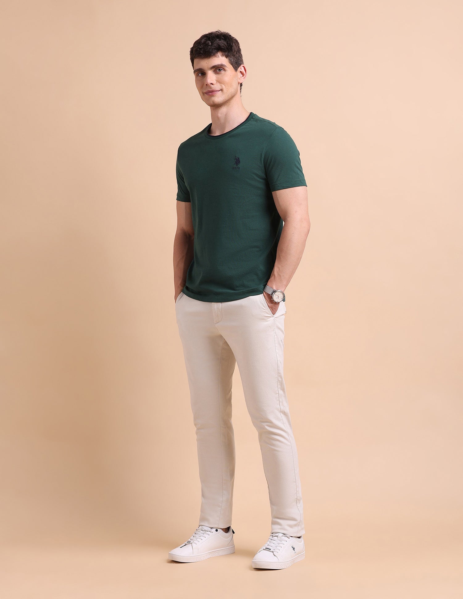 Stretchy Tipped T-Shirt Green - U.S. POLO ASSN. | Large