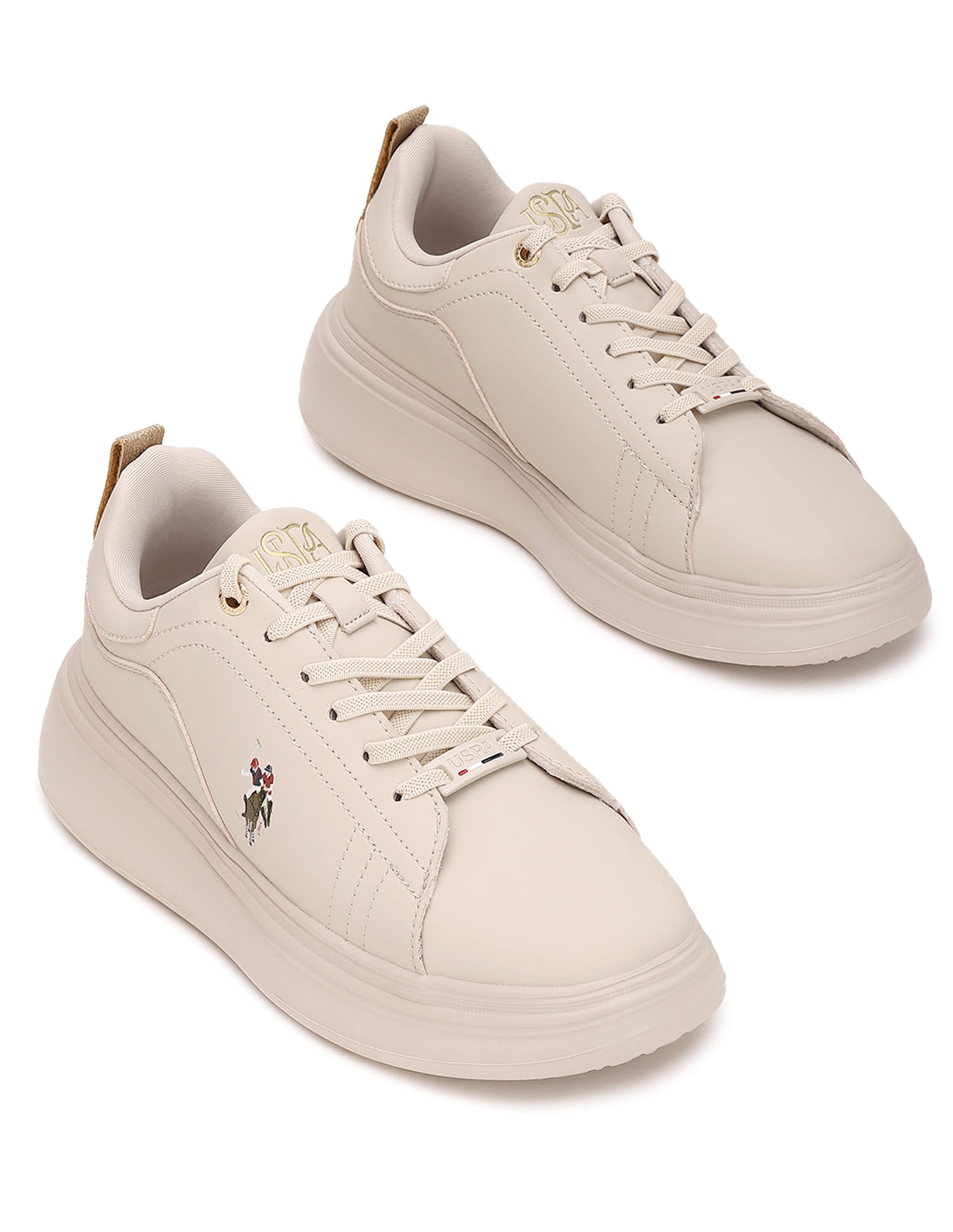 Minimal Logo Ariel Sneakers Beige - U.S. Polo Assn. India | Large