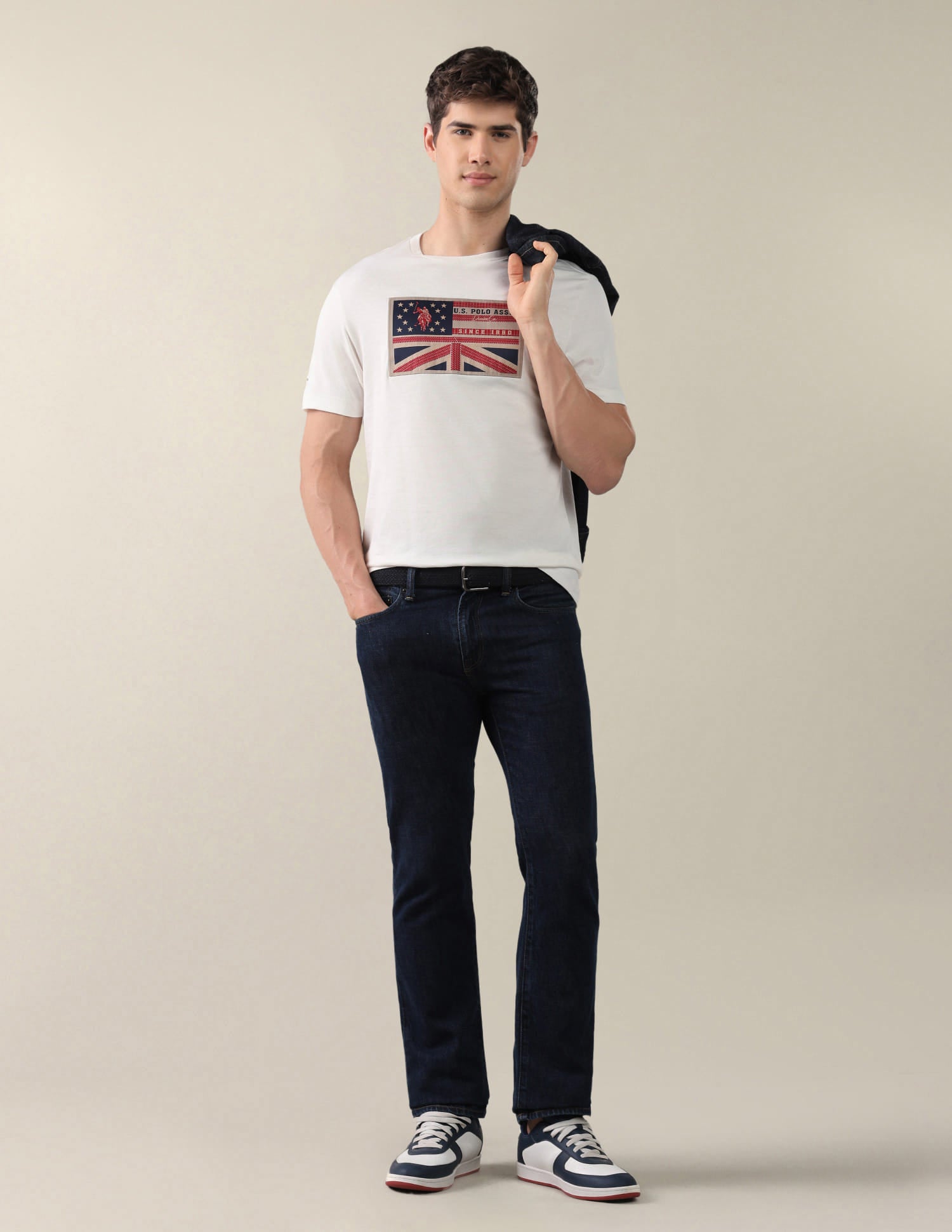 Graphic Printed Slim Fit T-Shirt White - U.S. Polo Assn. India | Large