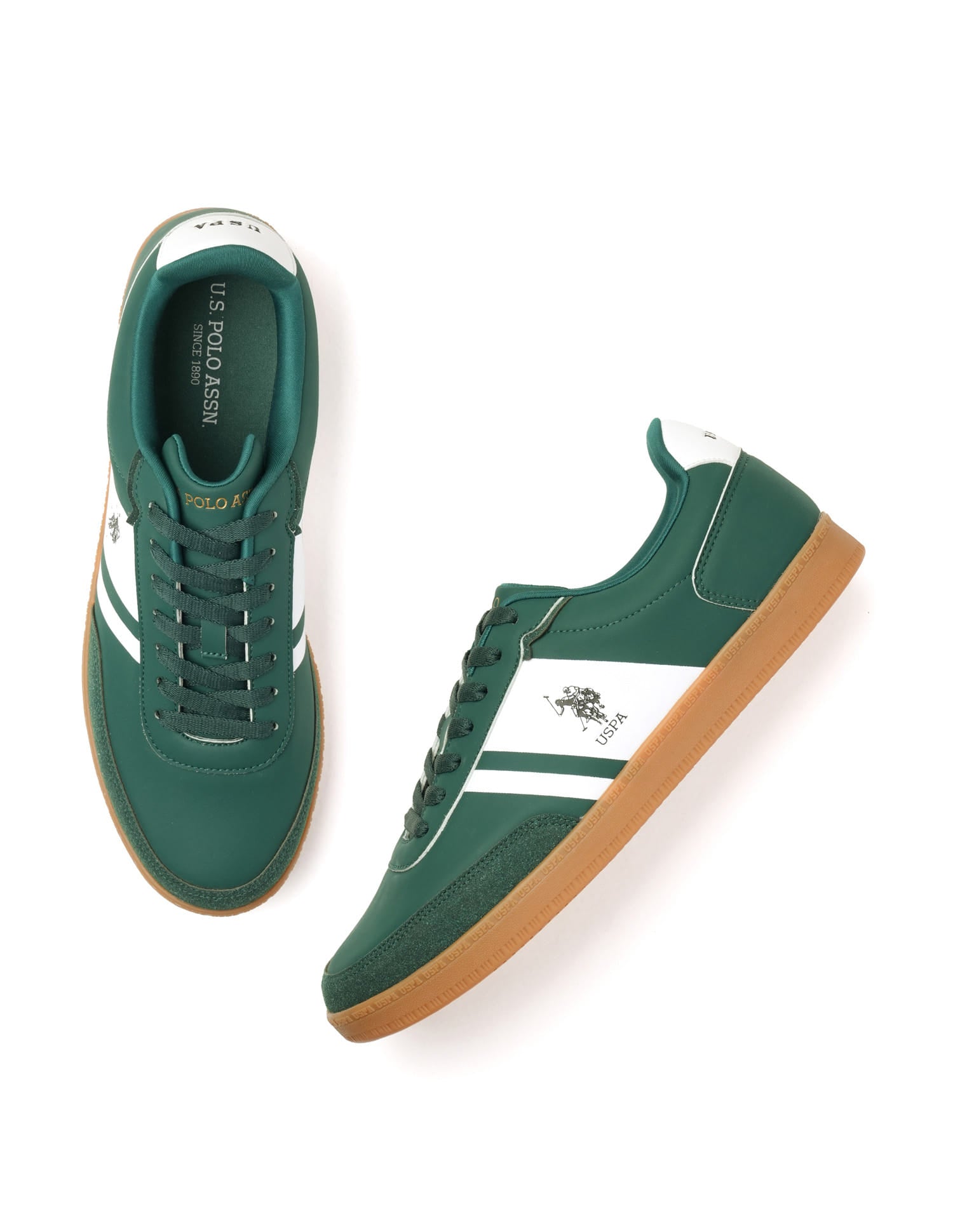 Men Hilton Colourblocked Sneakers Green - U.S. Polo Assn. India | Large