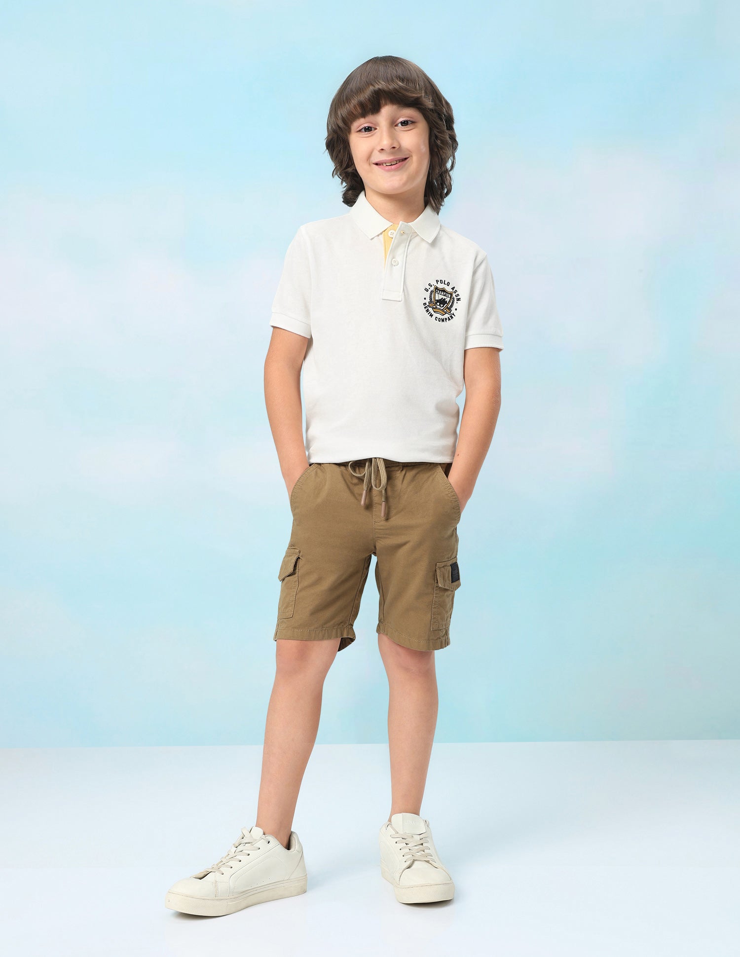 Solid Regular Fit Polo Shirt Off White - U.S. Polo Assn. India | Large