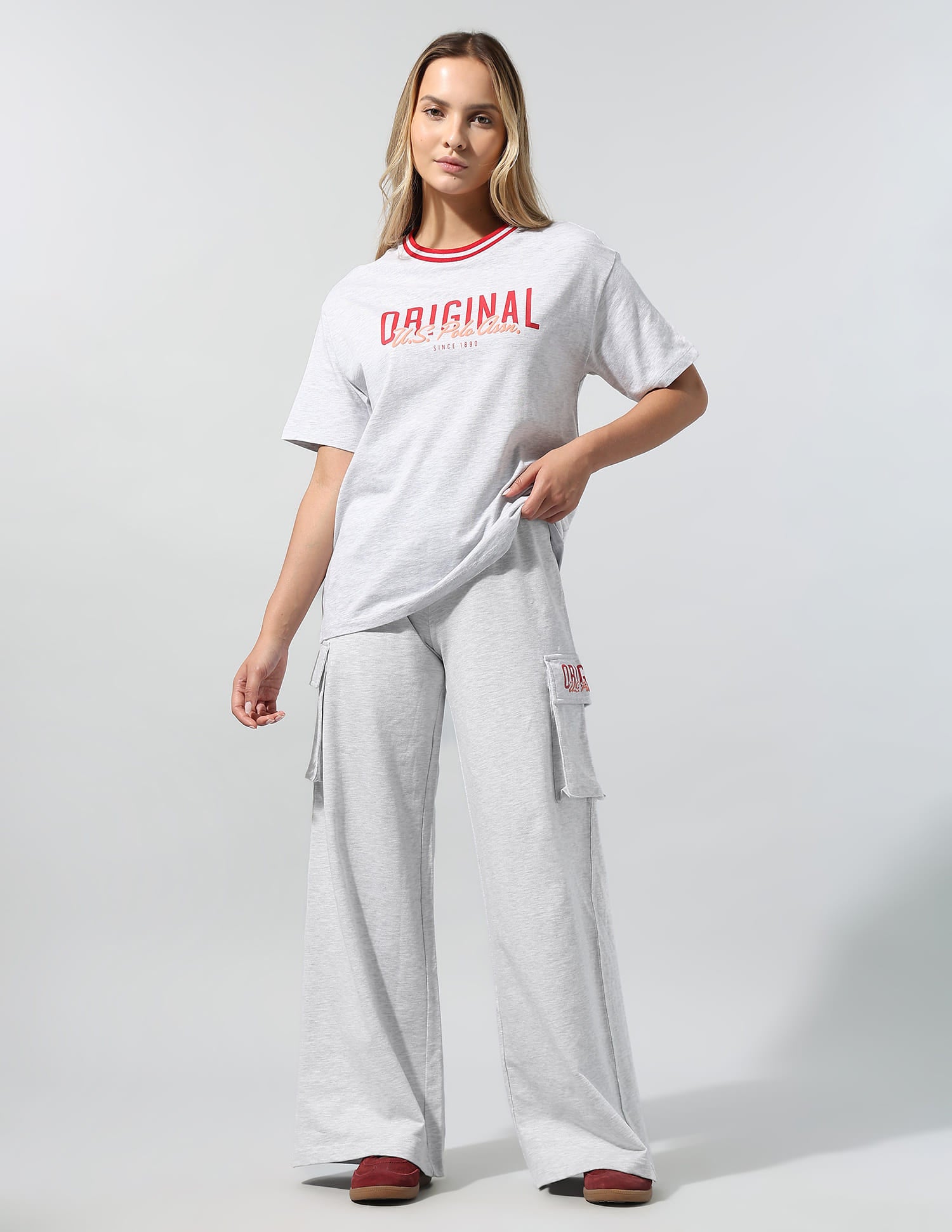 Baggy Cargo Trousers Grey - U.S. Polo Assn. India | Large