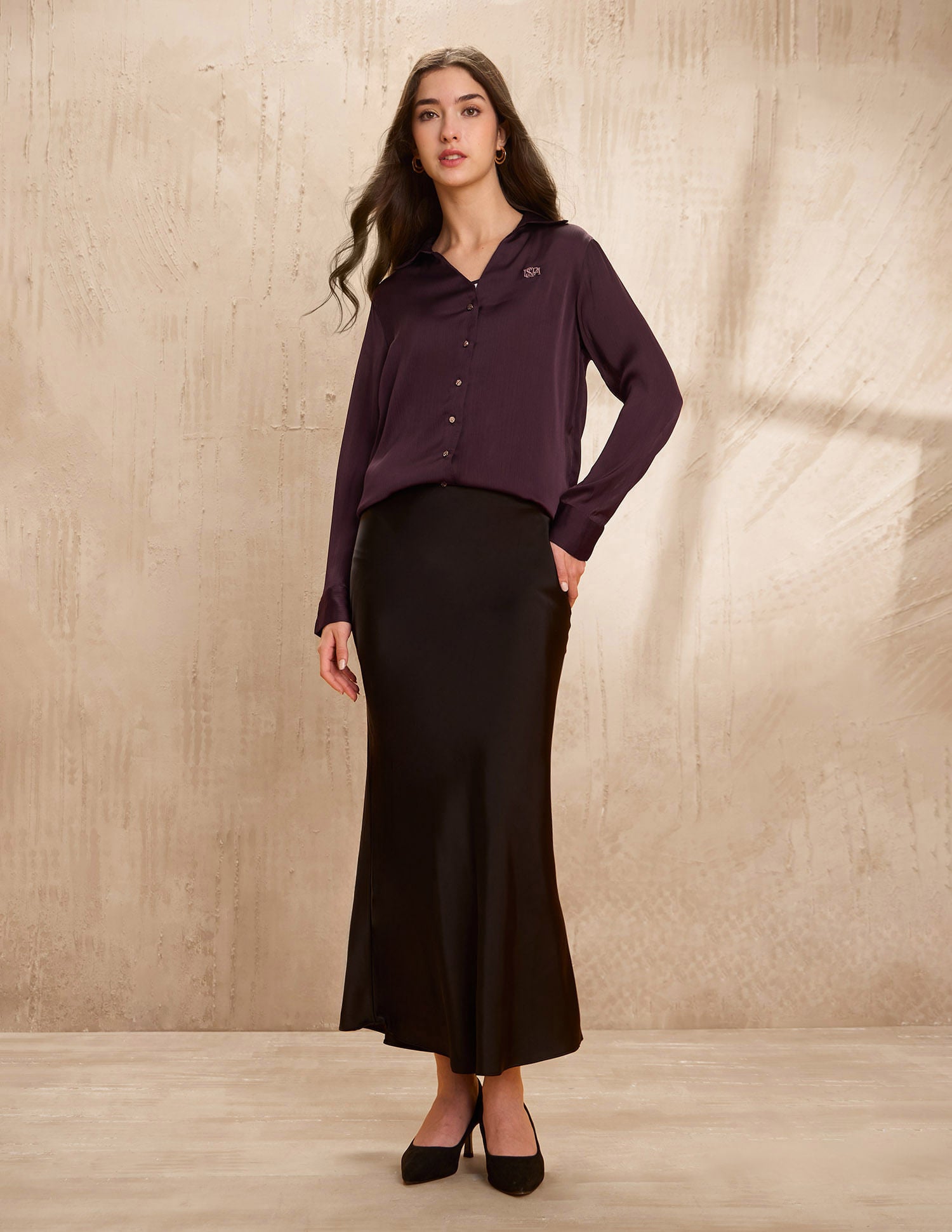 Relaxed Fit Satin Shirt Red - U.S. POLO ASSN. | Large