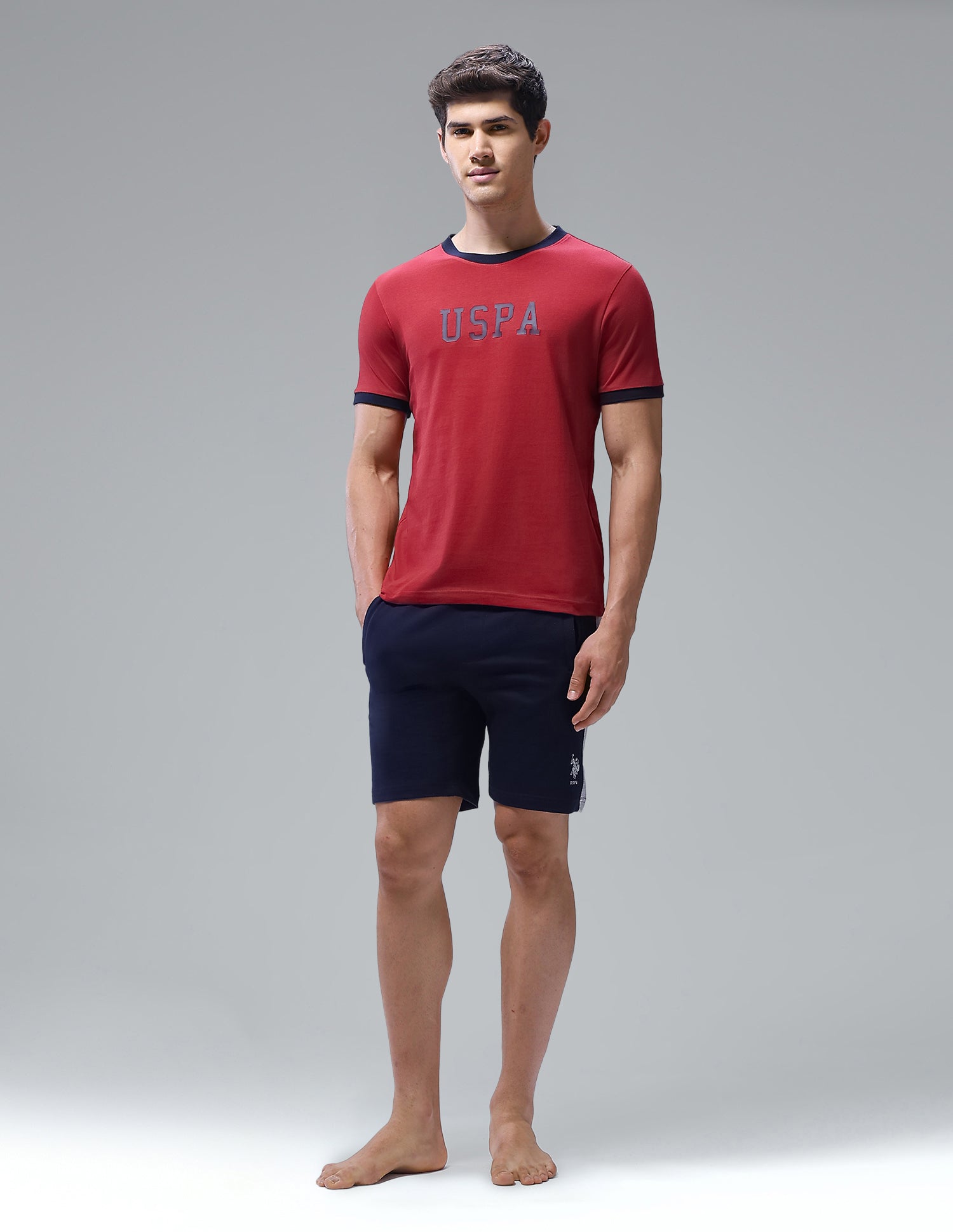 Brand Printed Regular Fit Loungewear T-Shirt Chilli Pepper - U.S. Polo Assn. India | Large
