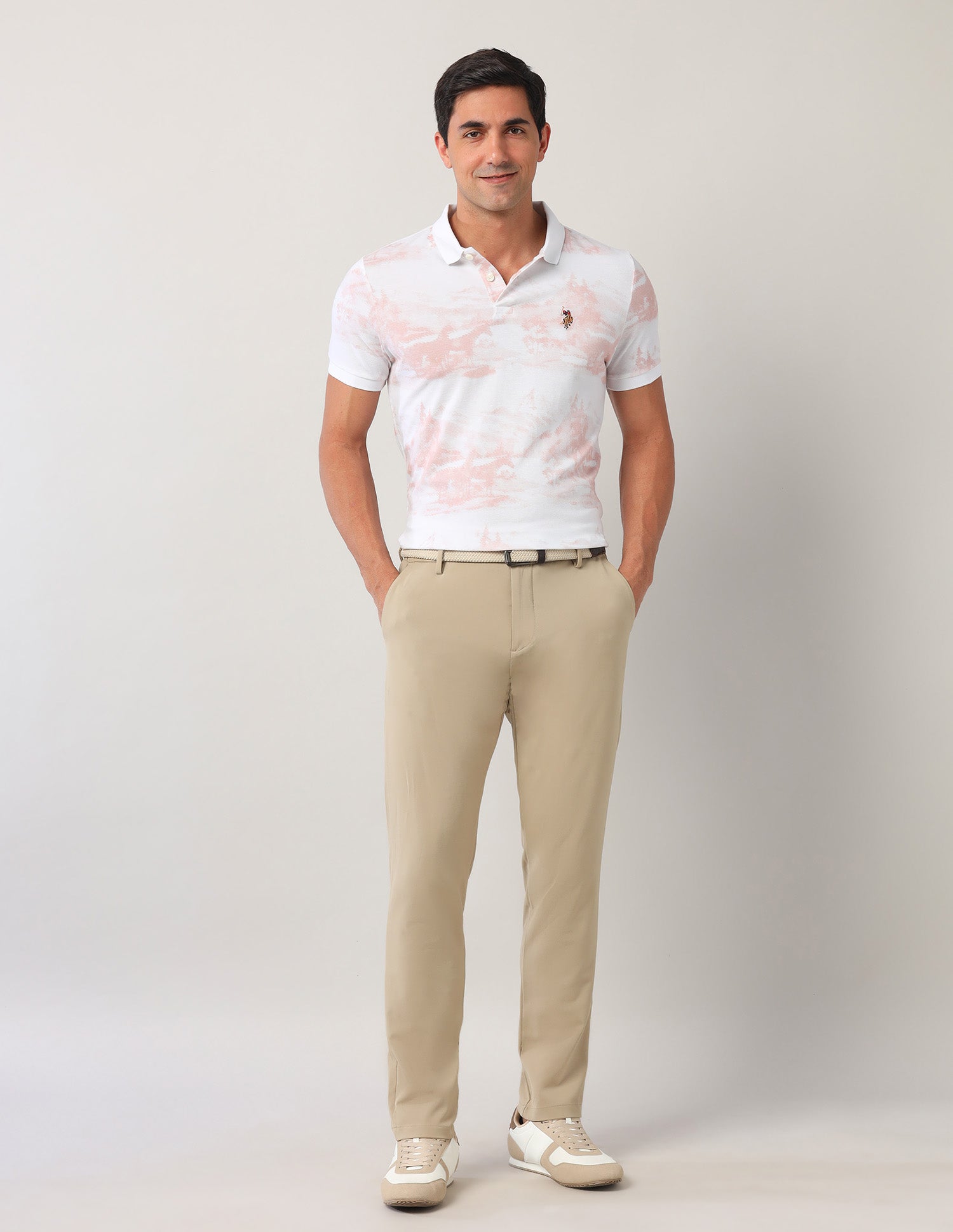 Abstract Americana Polo Shirt Peach - U.S. Polo Assn. India | Large