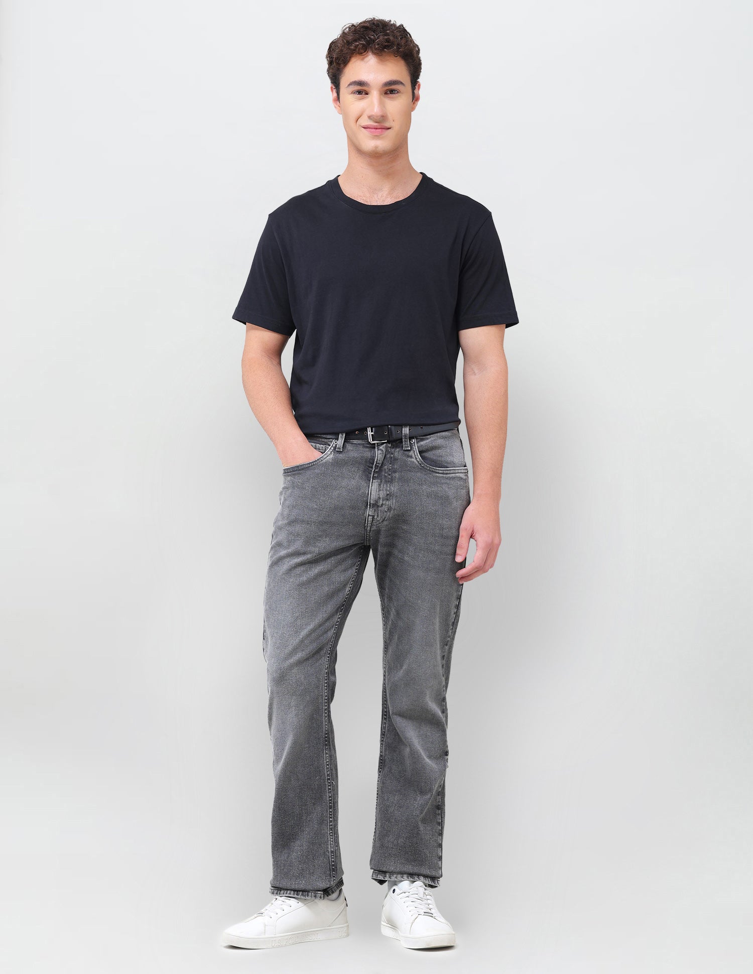 Connor Bootcut Fit Grey Jeans Grey - U.S. Polo Assn. India | Large