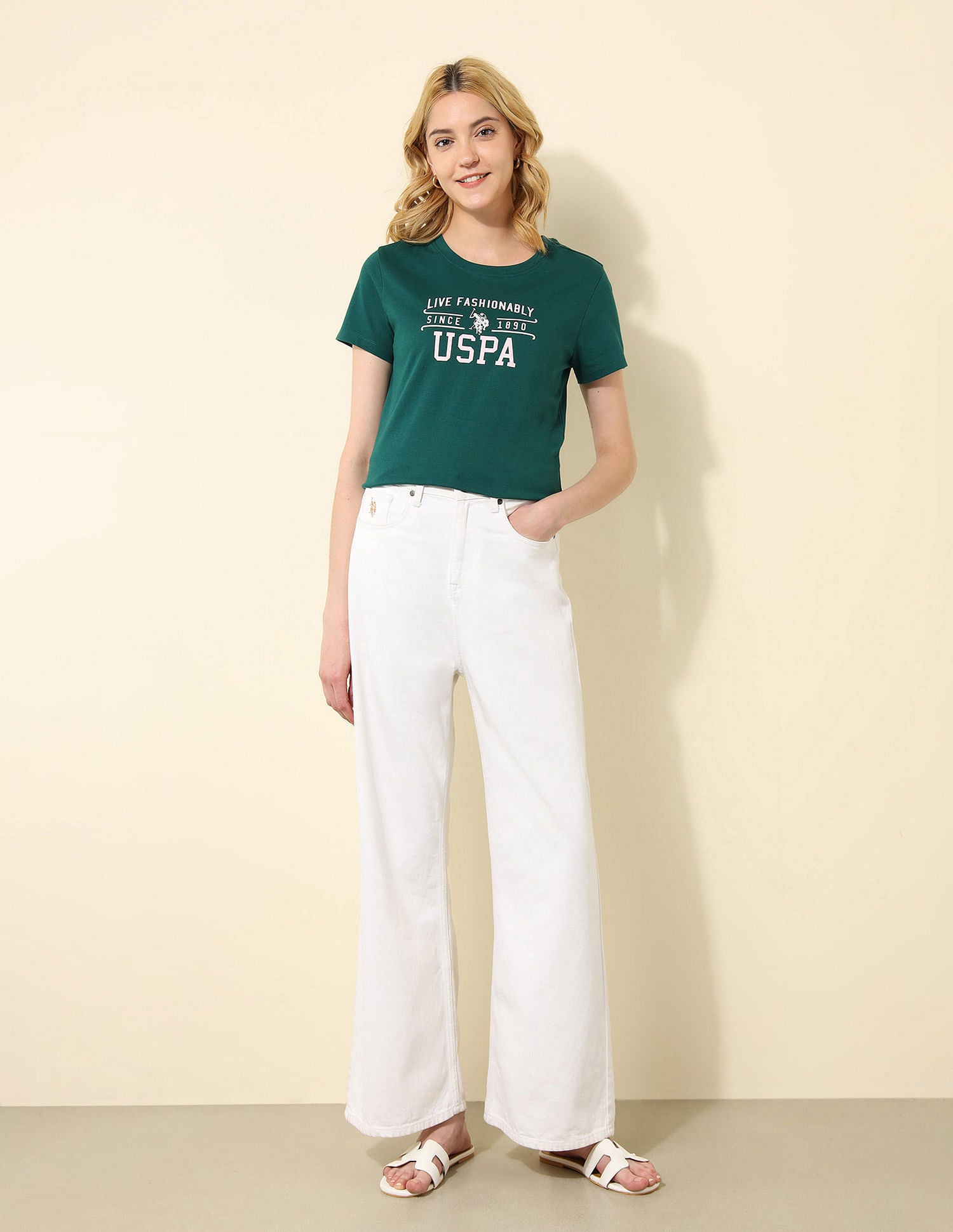 Regular Fit Brand Printed T-Shirt Dark Green - U.S. POLO ASSN. | Large