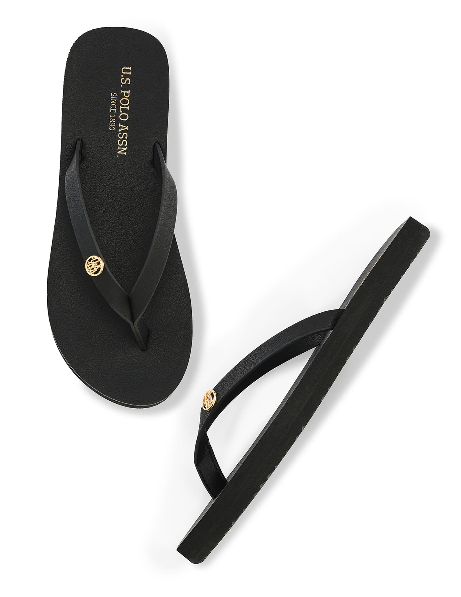 Narrow V-Strap Rei Flip Flops Black - U.S. Polo Assn. India | Large